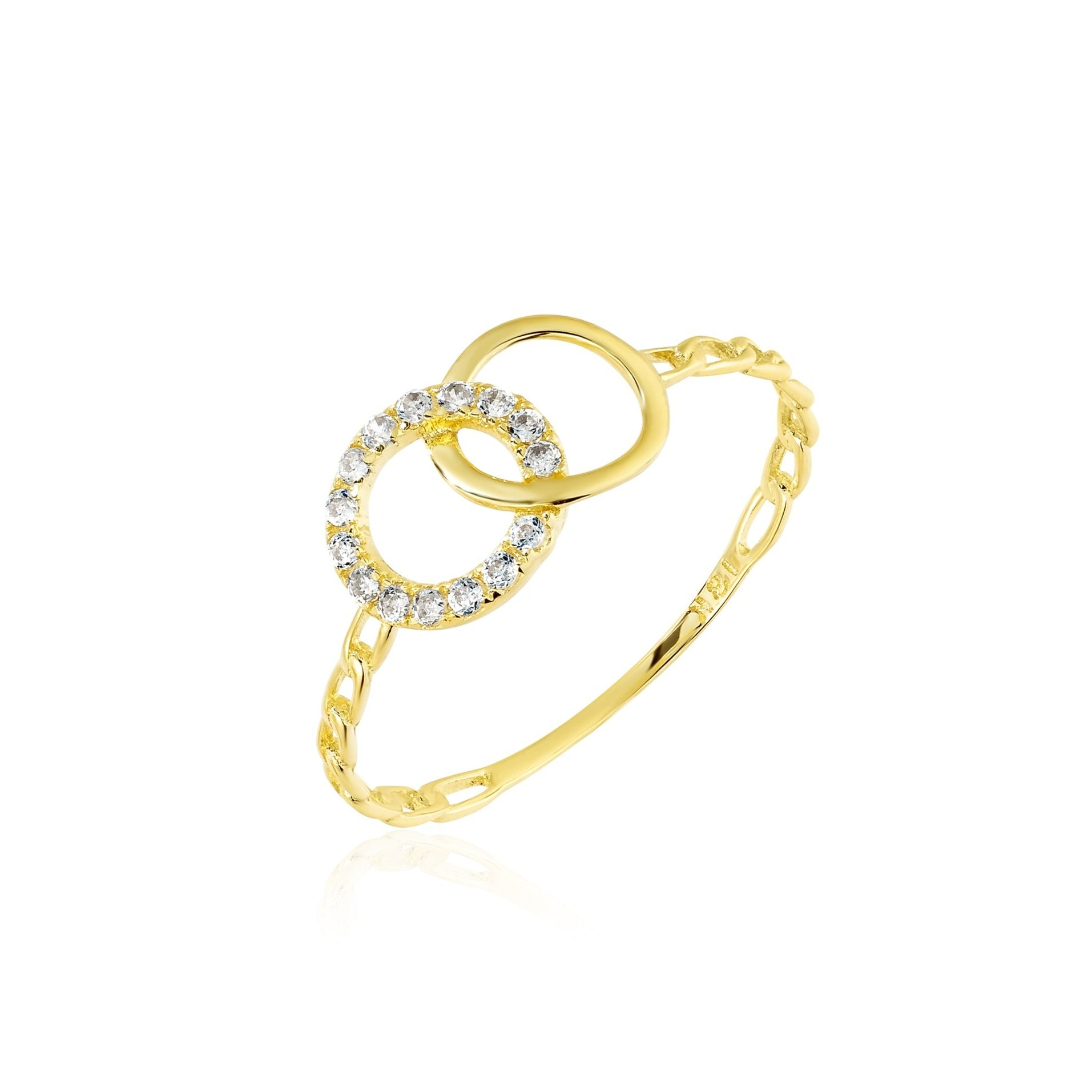 18K Pure Gold Stone Ring