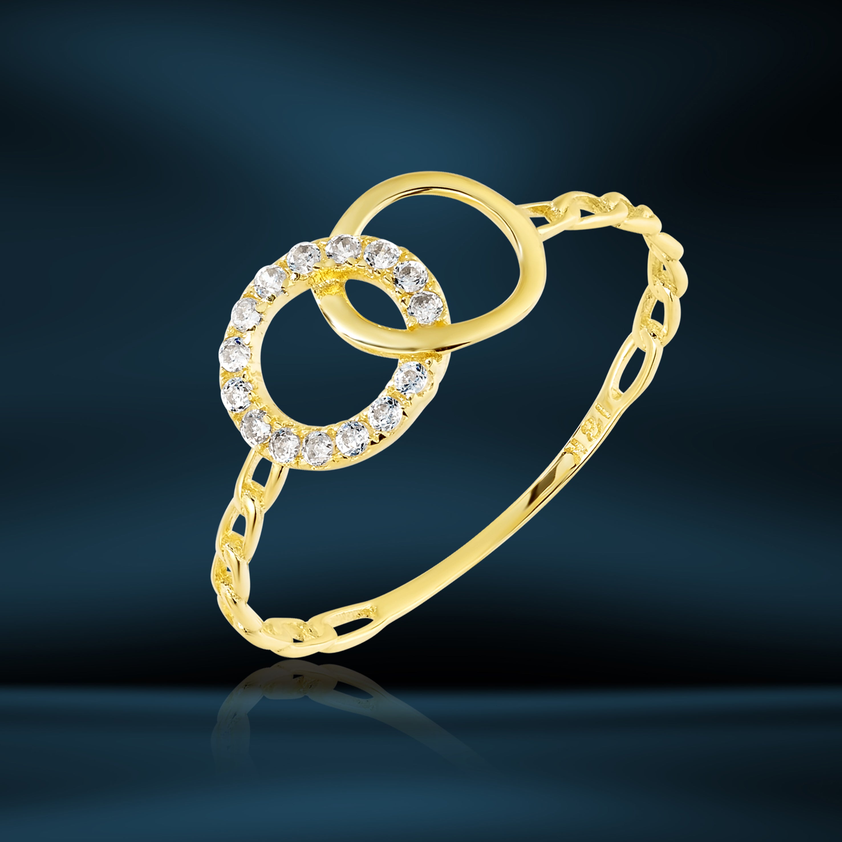 Pure Gold Latest Rings 18K Pure Gold Stone Ring