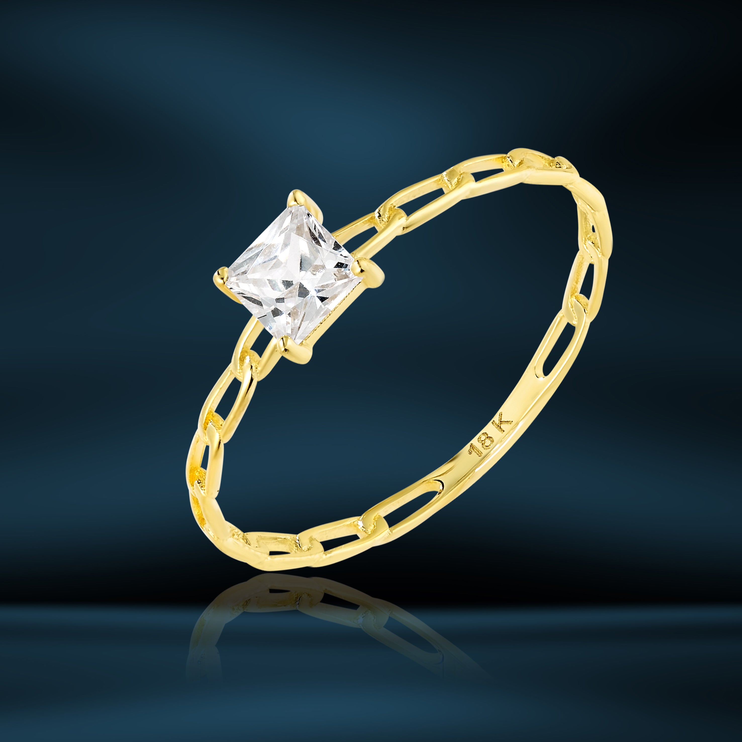Pure Gold Latest Rings 18K Pure Gold Stone Ring