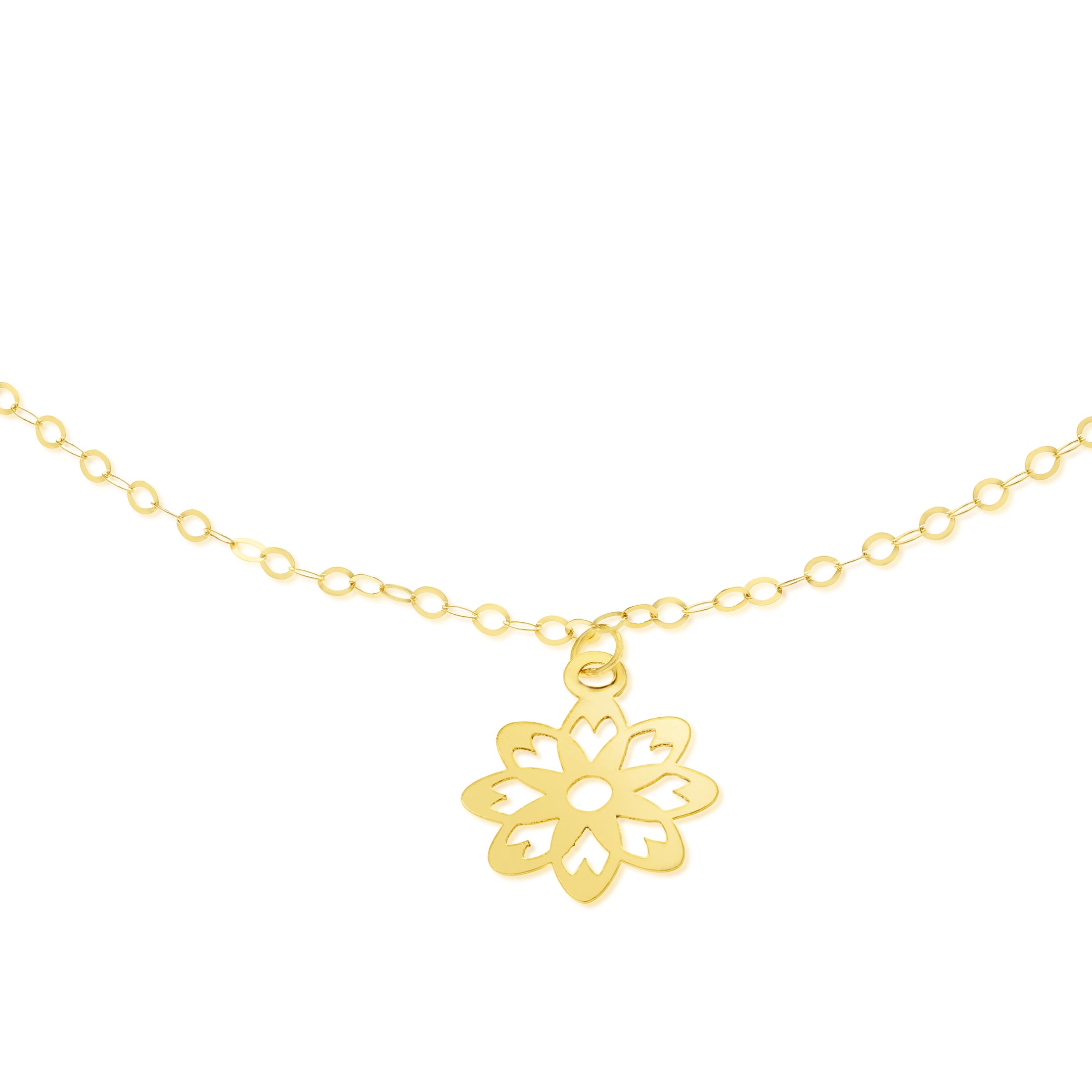 18K Pure Gold Fine Flower Bracelet