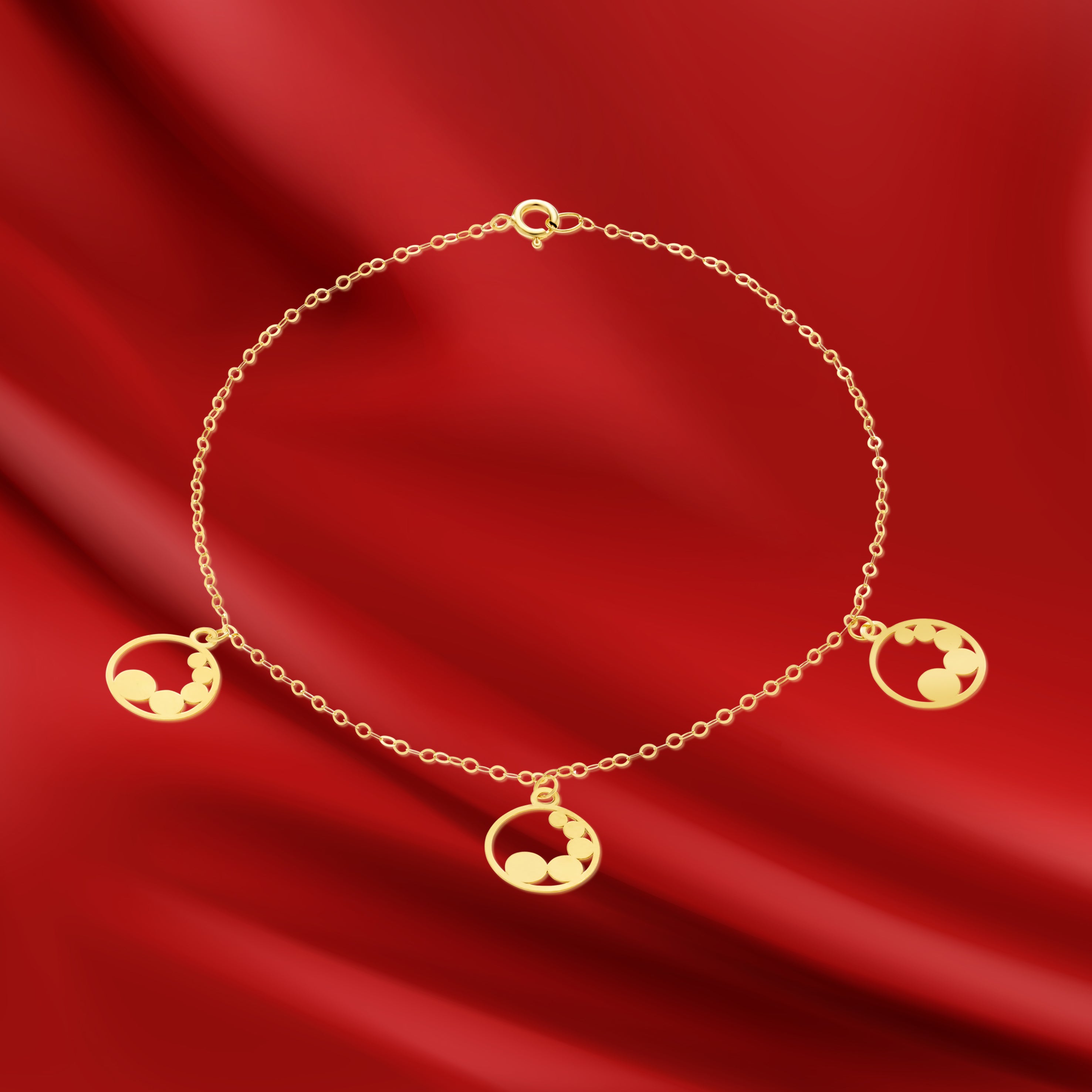 18K Pure Gold Fine Round Bracelet