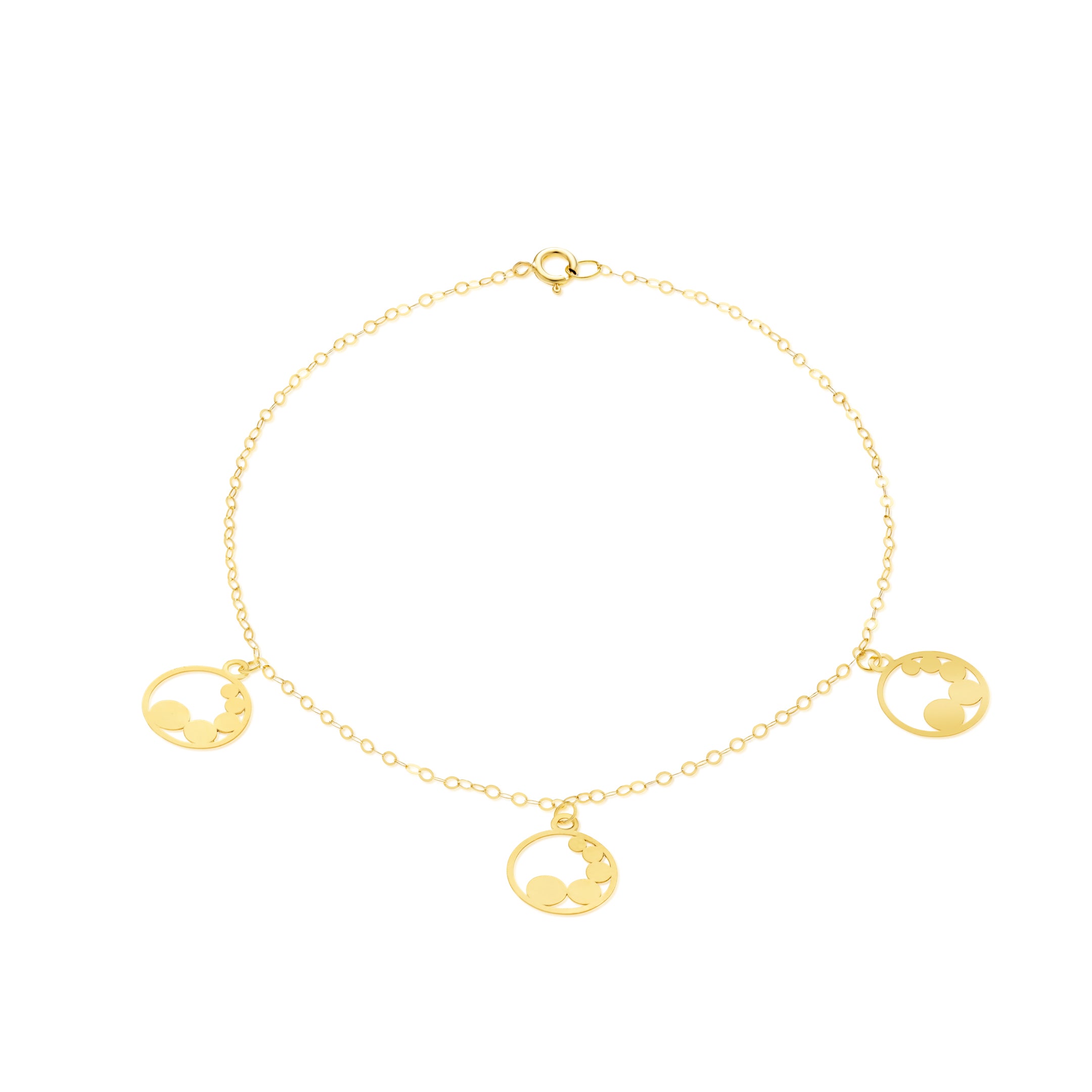 18K Pure Gold Fine Round Bracelet