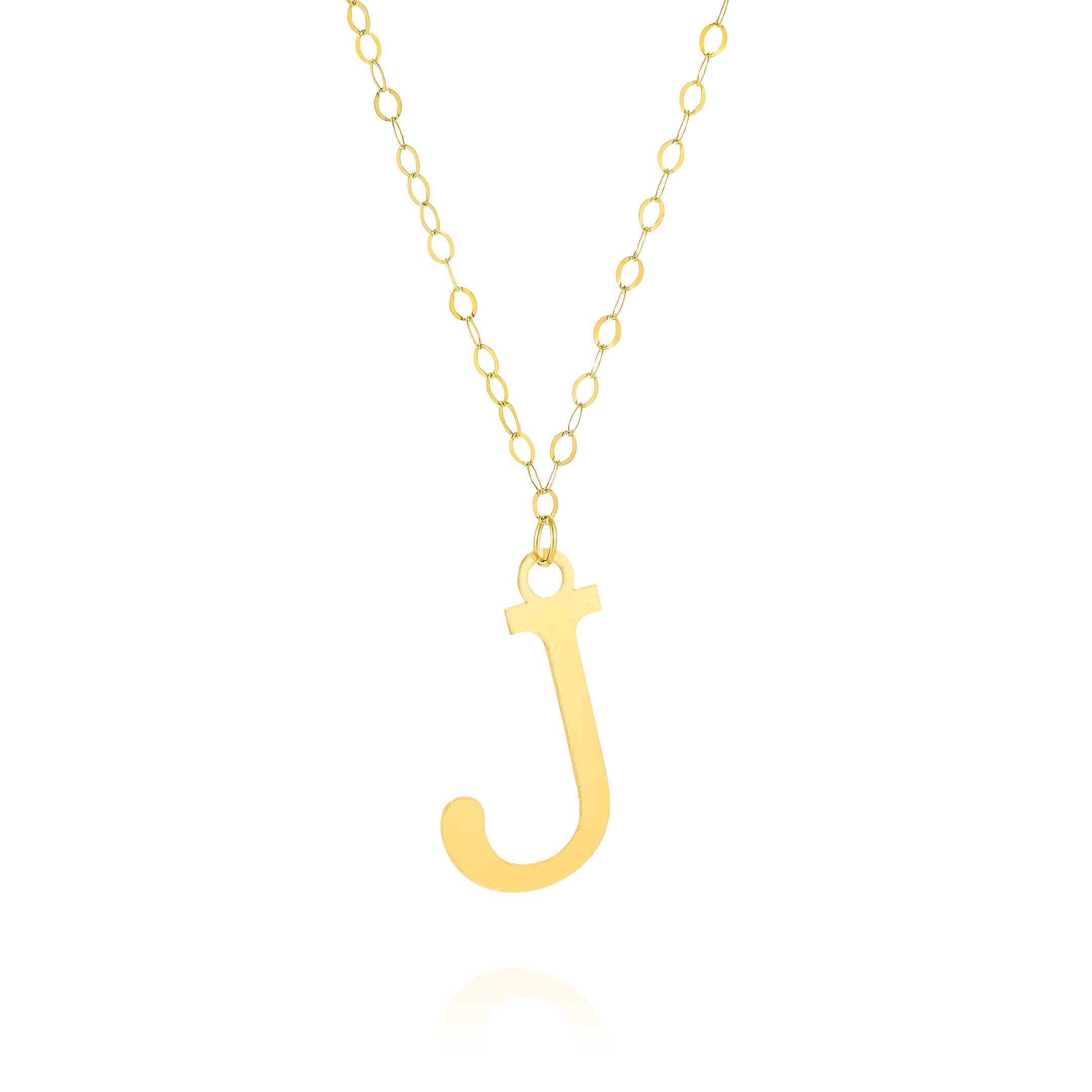 18K Pure Gold Fine Letter J Necklace – Tala Gold Collection