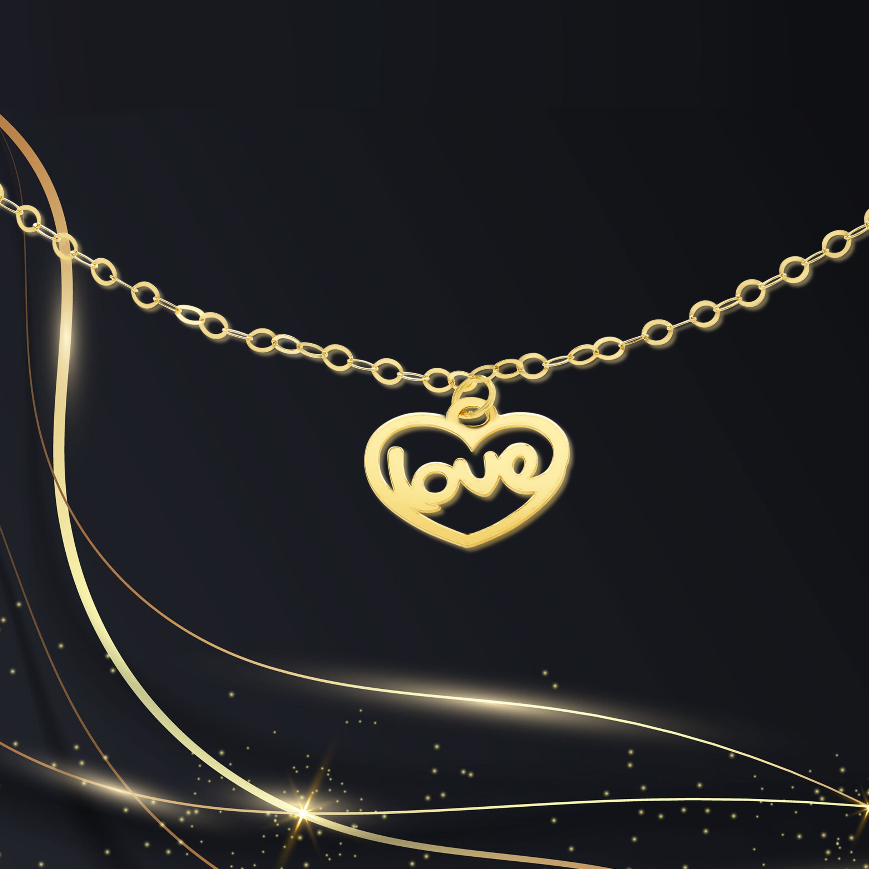 18K Pure Gold Fine Love Bracelet