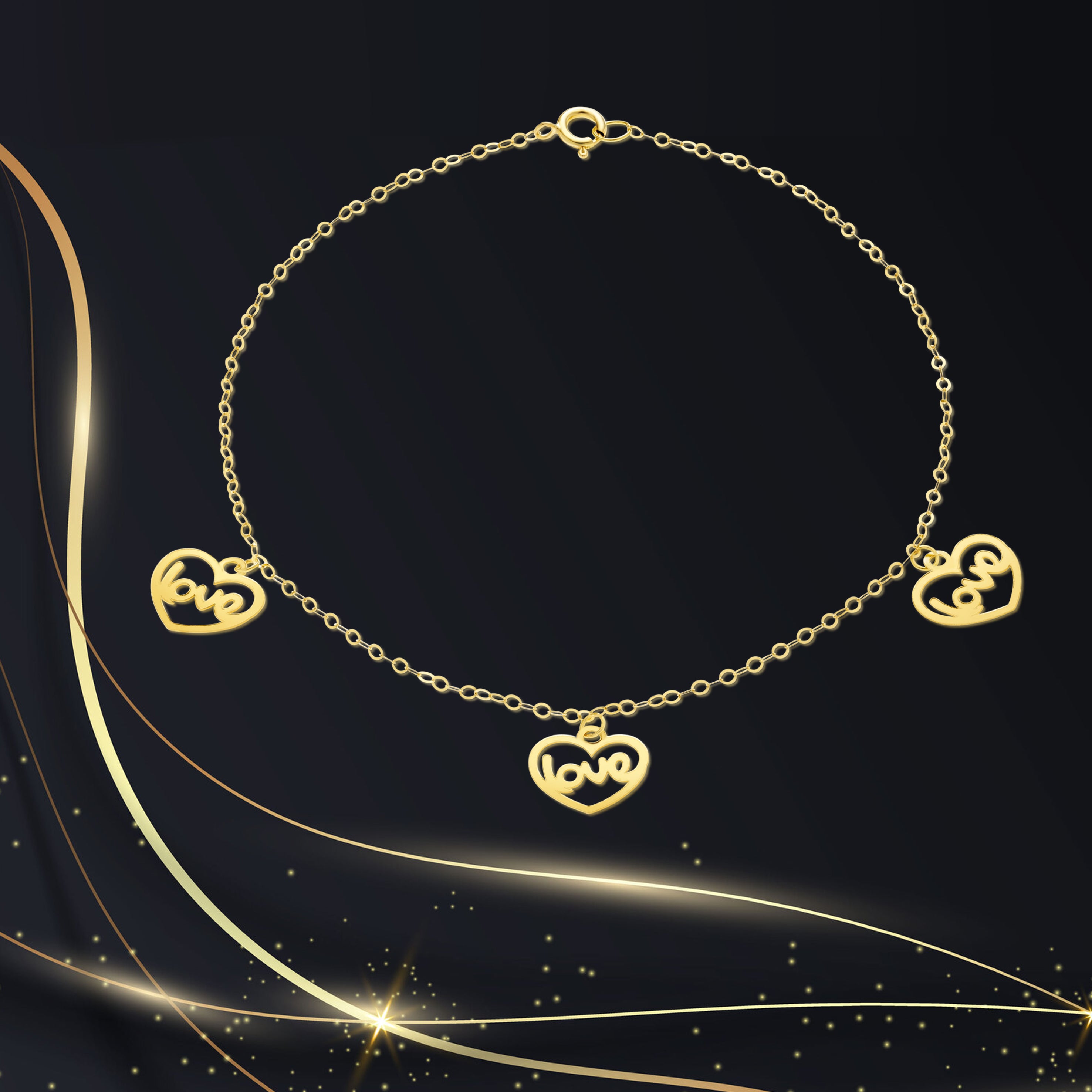 18K Pure Gold Fine Love Bracelet