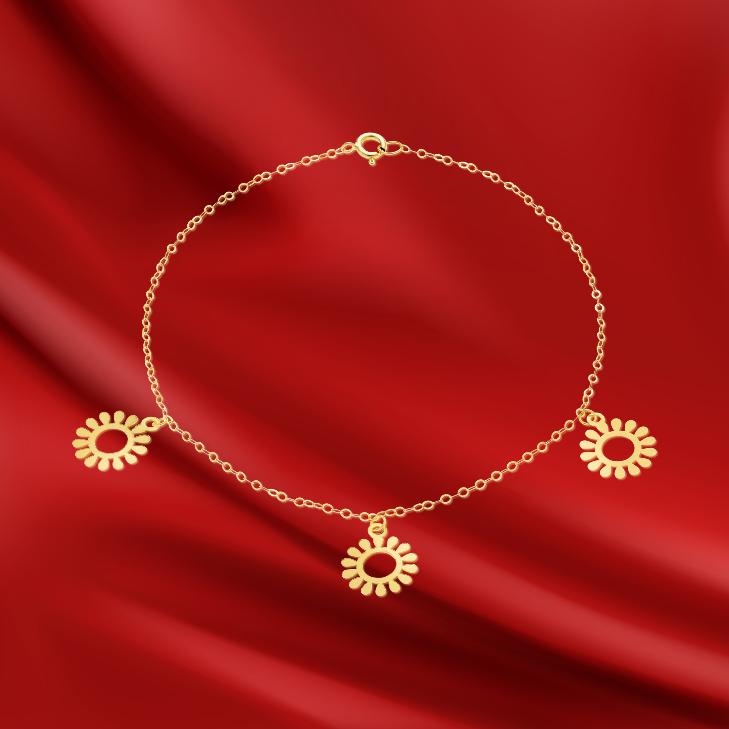 18K Pure Gold Fine Round Bracelet