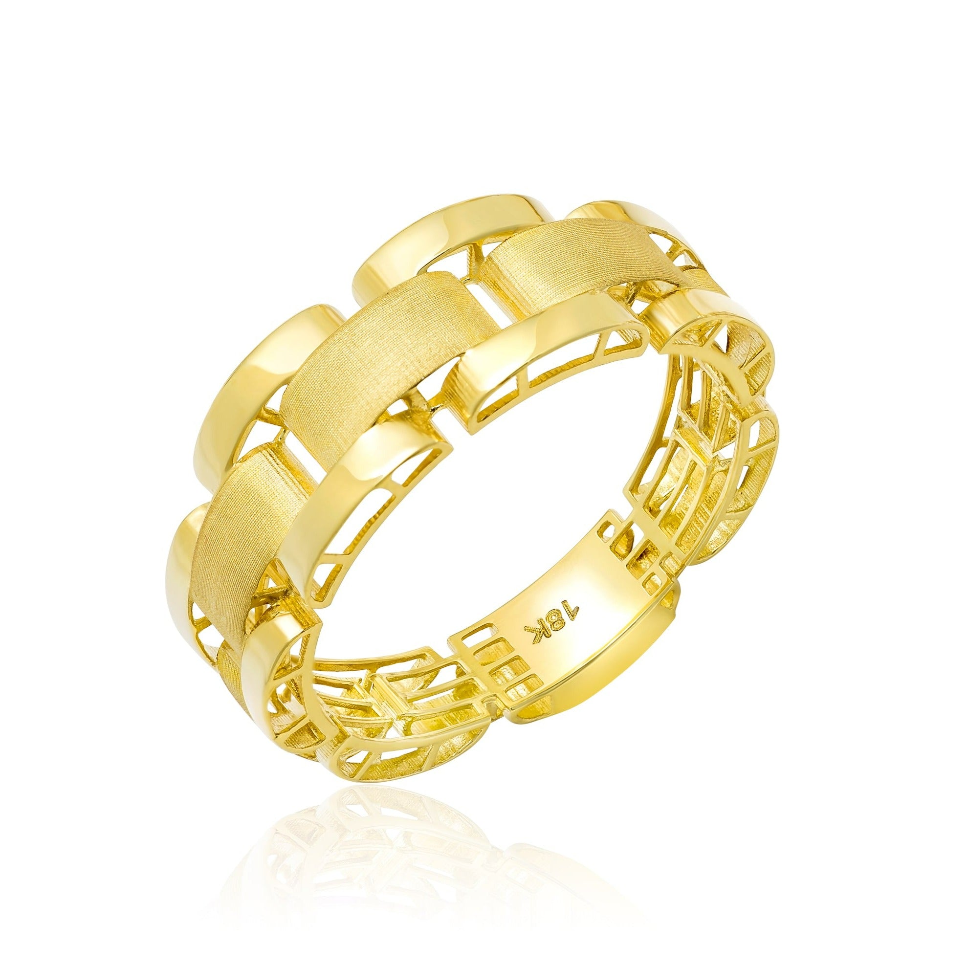 18K Pure Gold Round Thick Ring