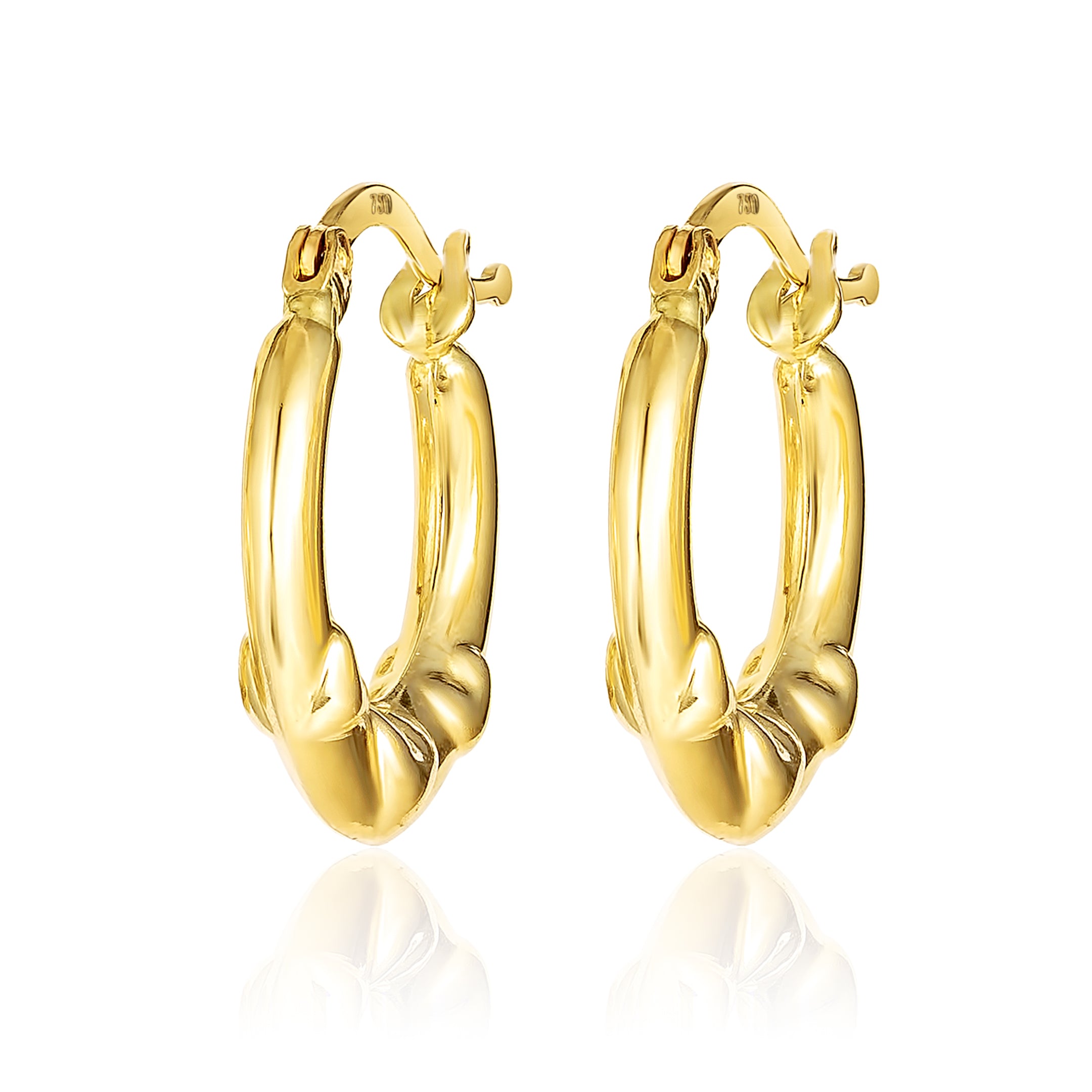 18K Pure Gold Round Loop Earring Set