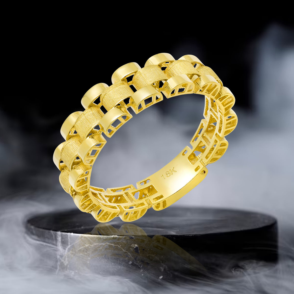 Pure Gold Latest Rings 18K Pure Gold Elegant Round Ring