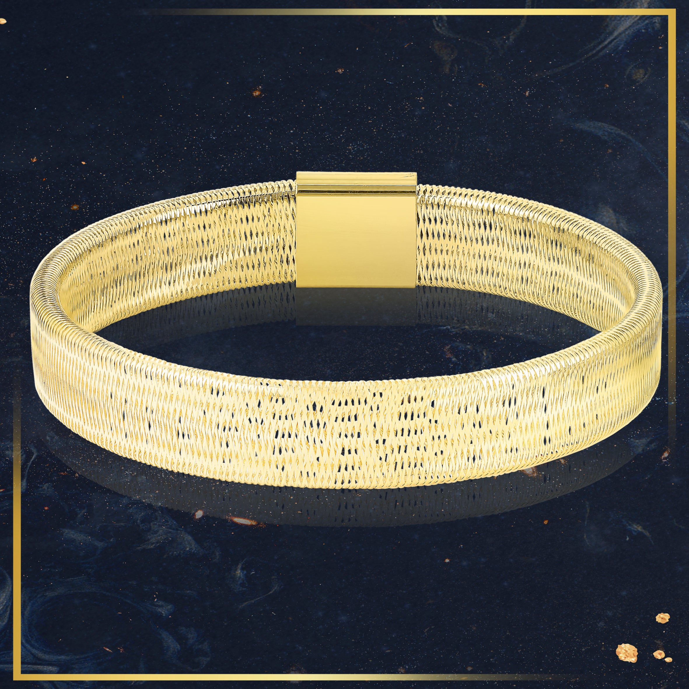 18K Pure Gold Elastic Bangle