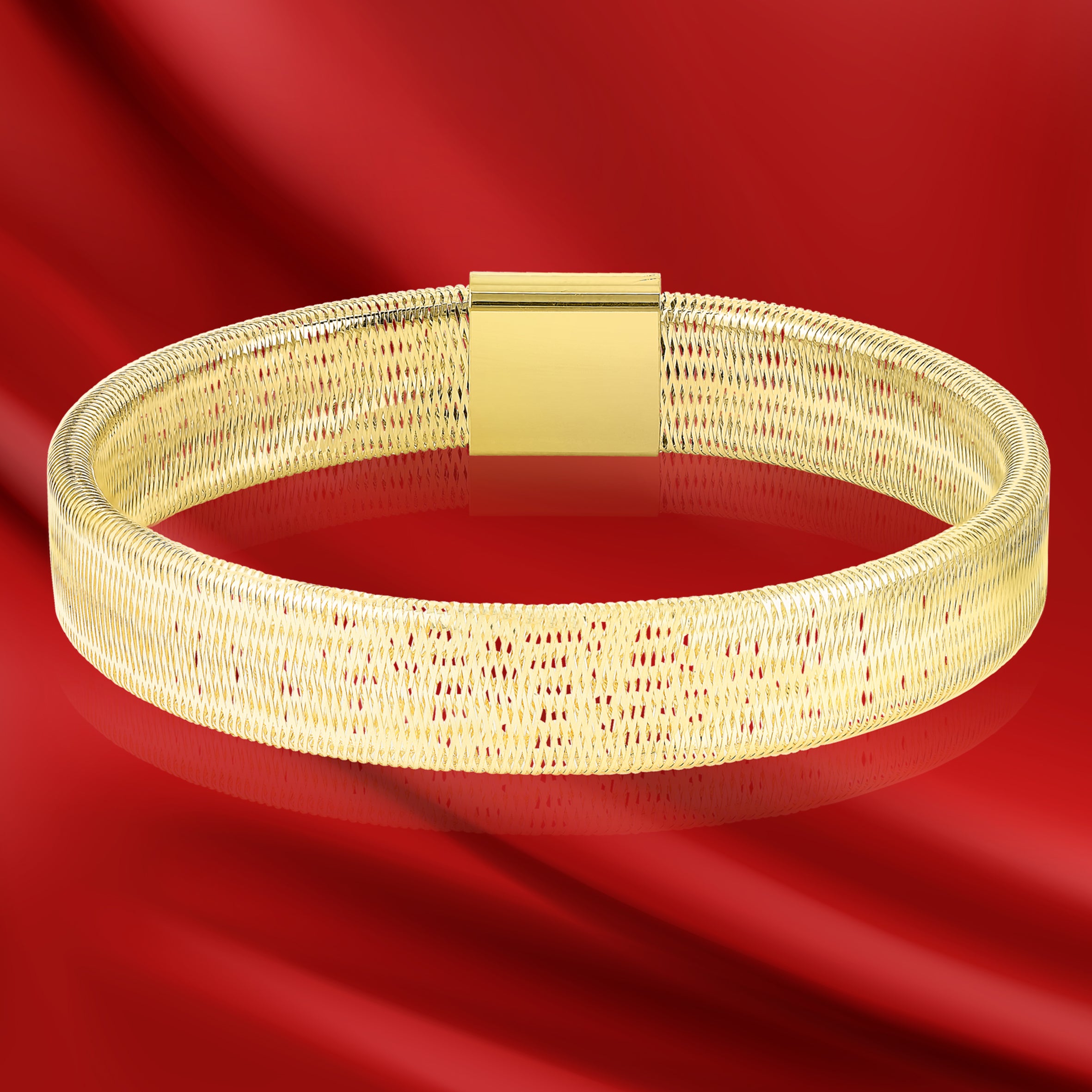 18K Pure Gold Elastic Bangle