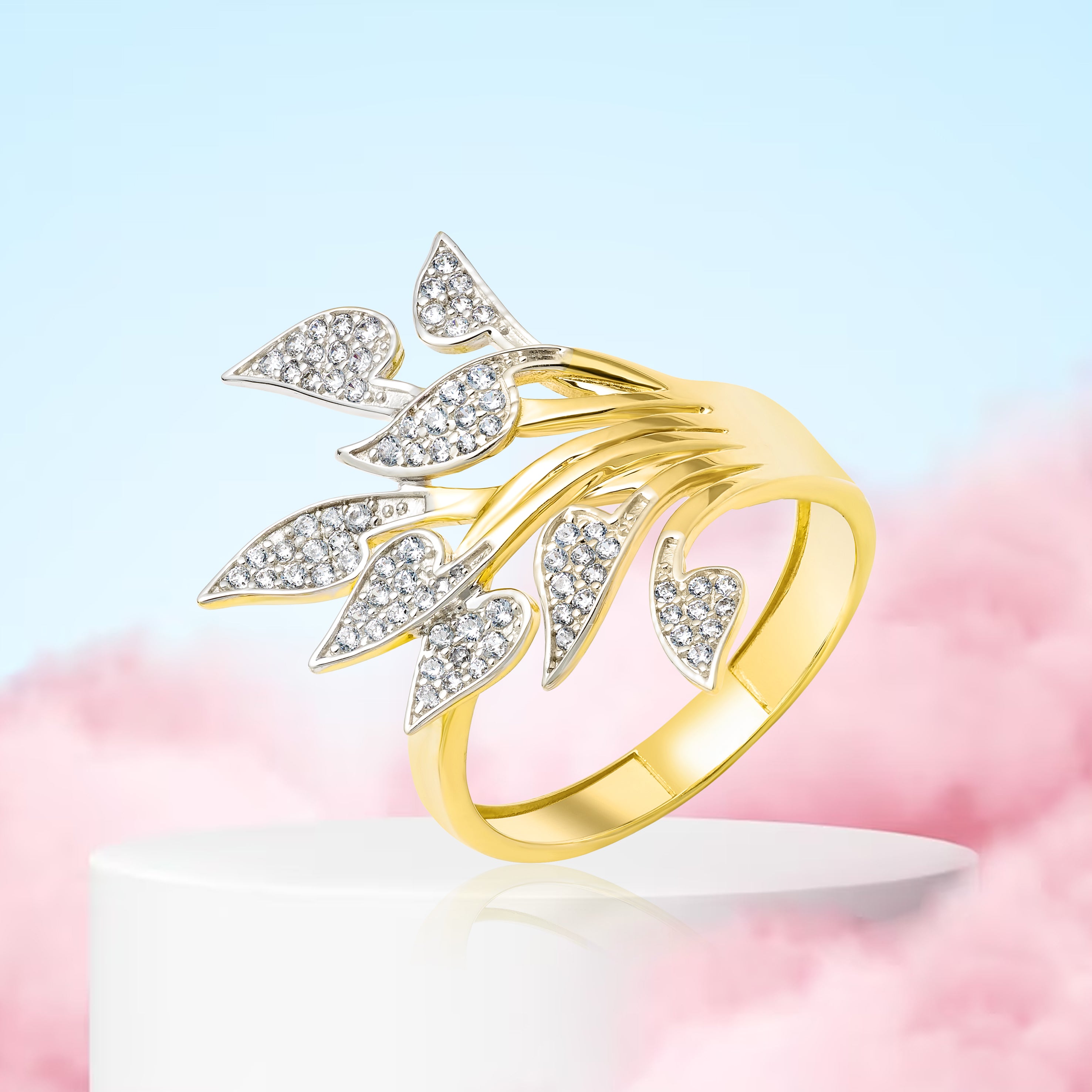 18K Pure Gold Flower Ring