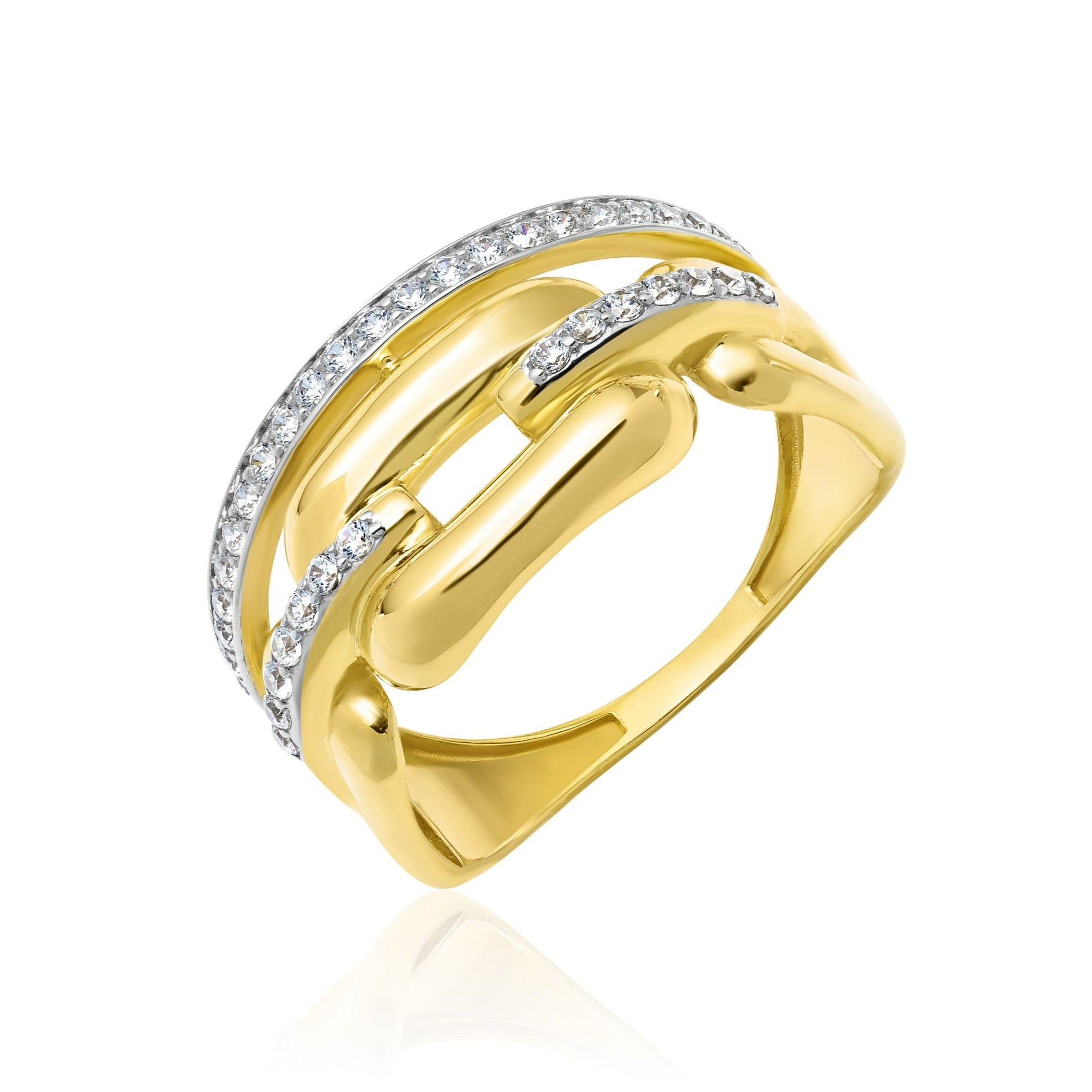 18K Pure Gold 2 Color Ring