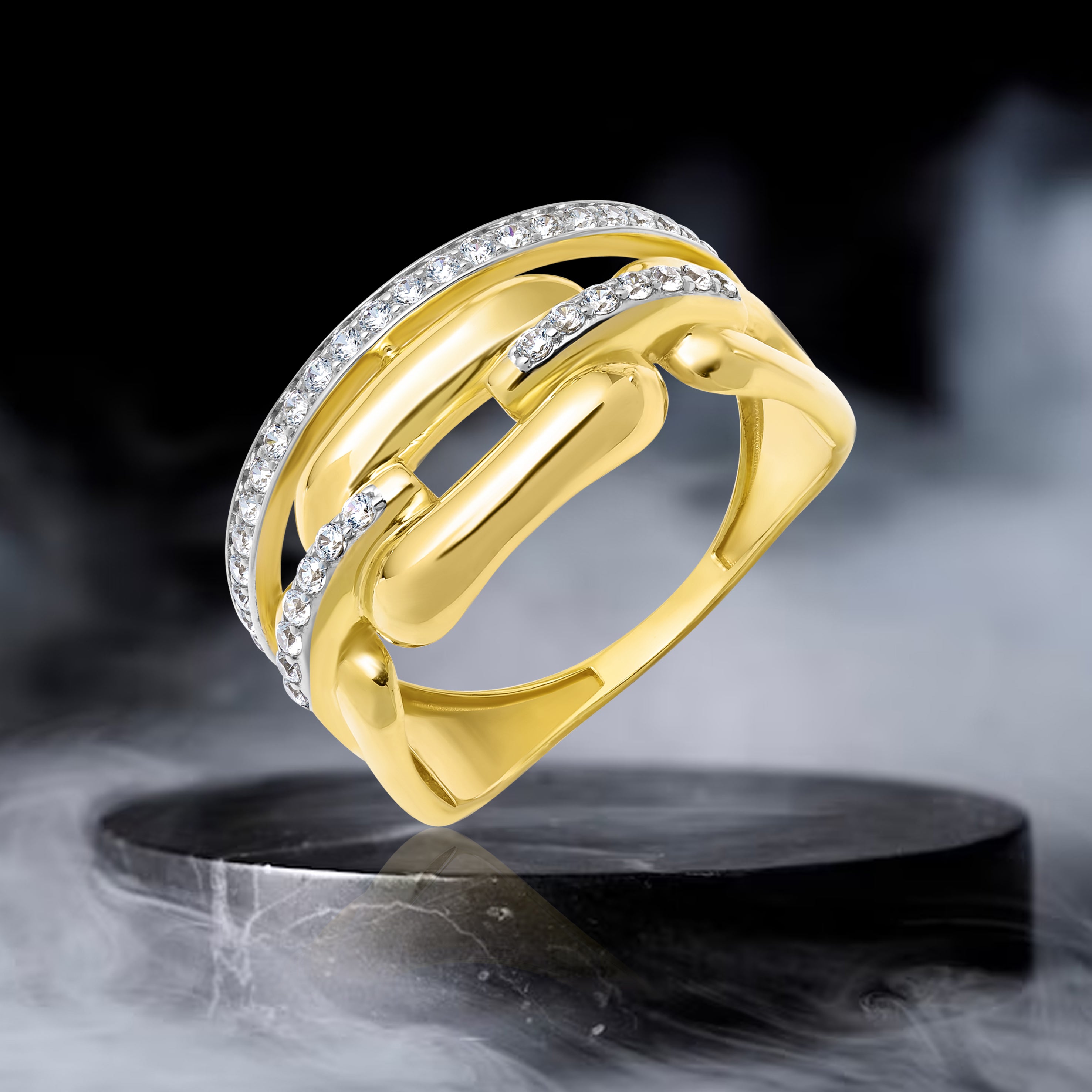Pure Gold Latest Rings 18K Pure Gold 2 Color Ring