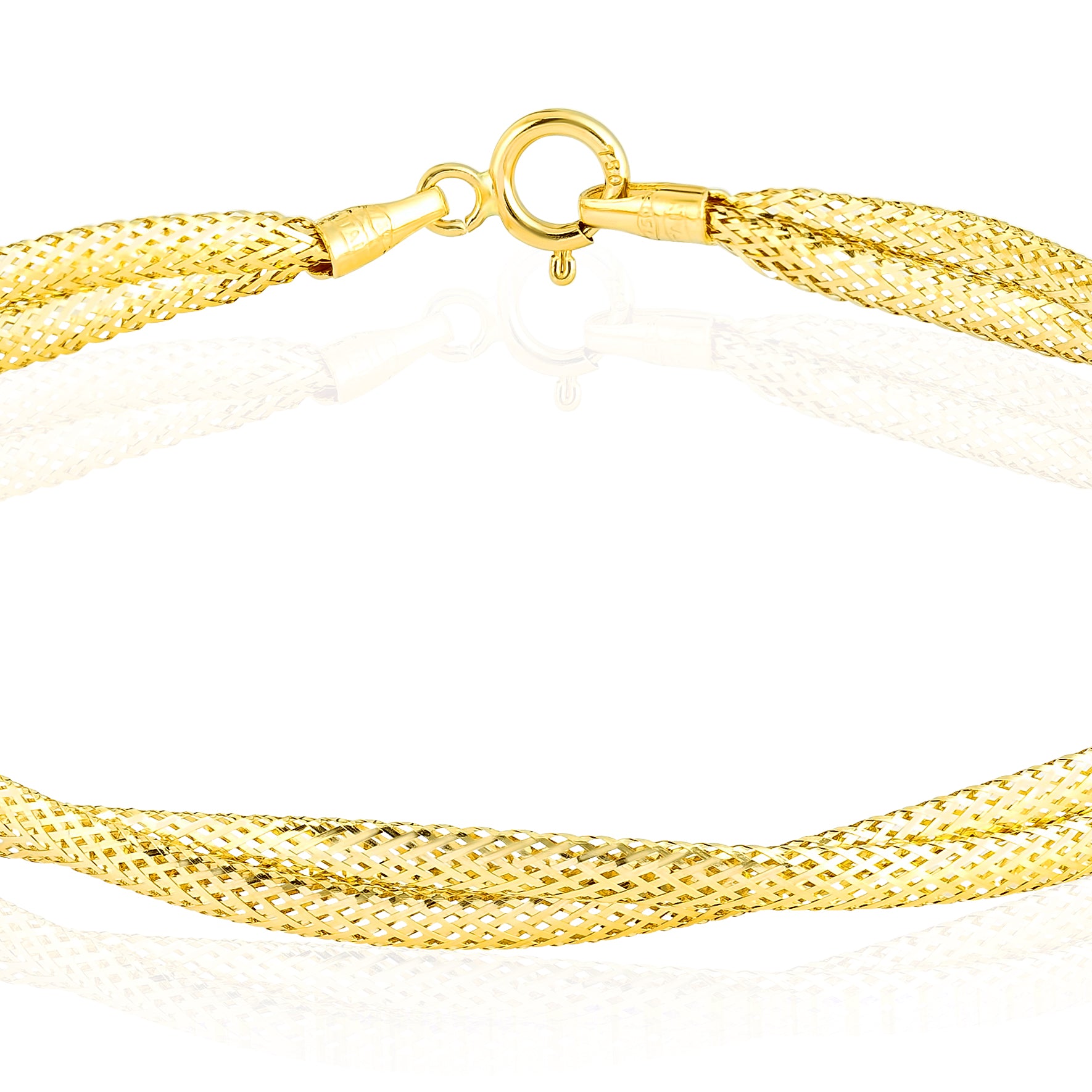 18K Pure Gold Two Layer Elastic Bangle