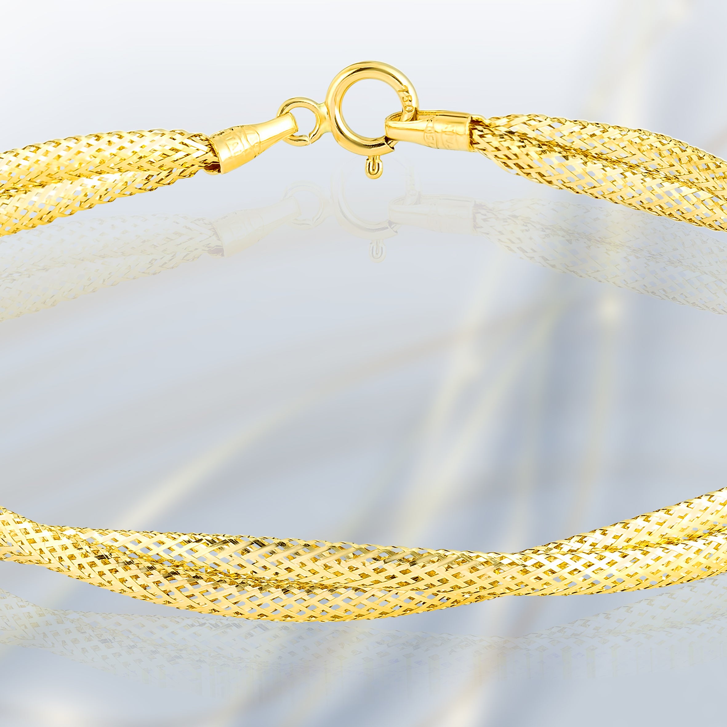 18K Pure Gold Two Layer Elastic Bangle