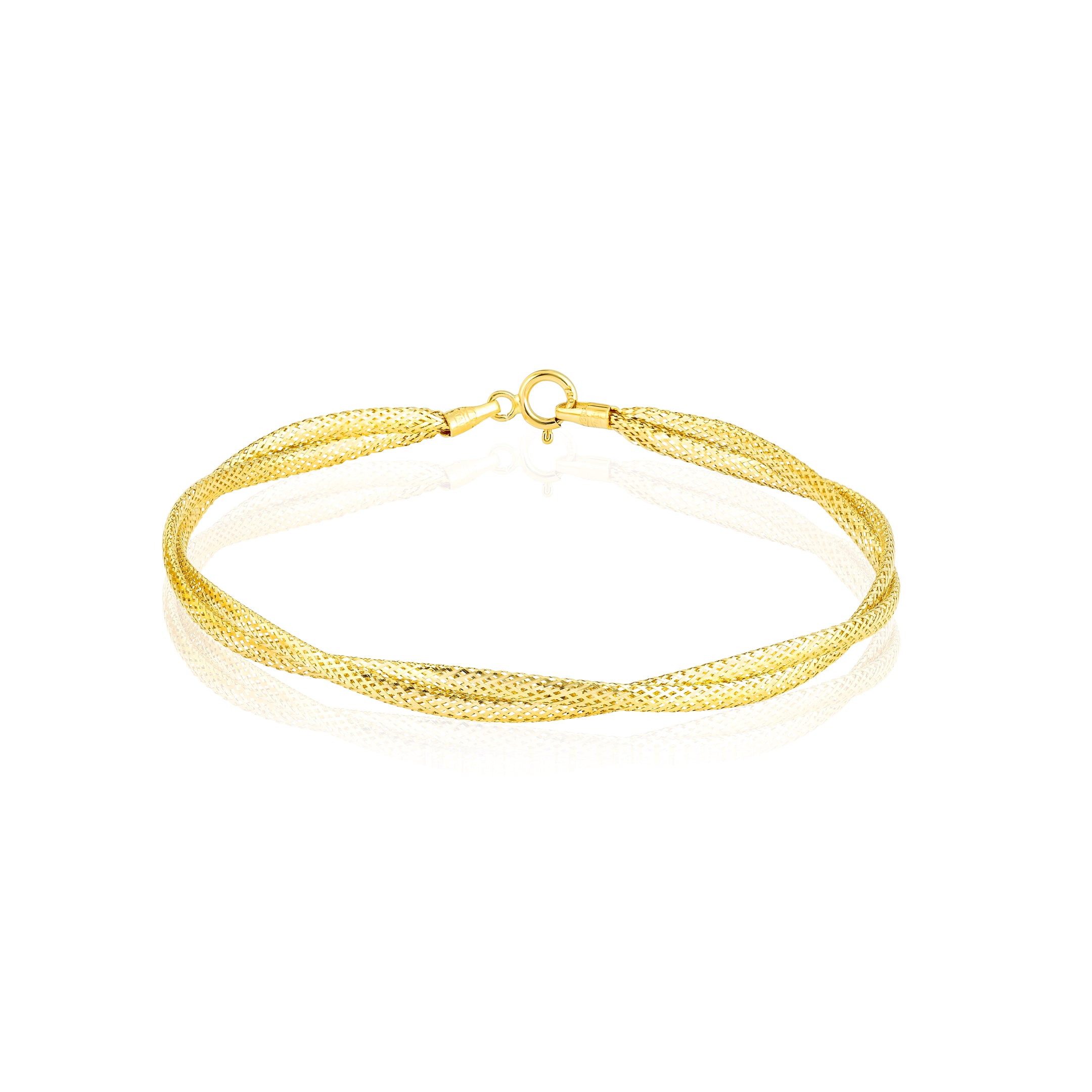 18K Pure Gold Two Layer Elastic Bangle