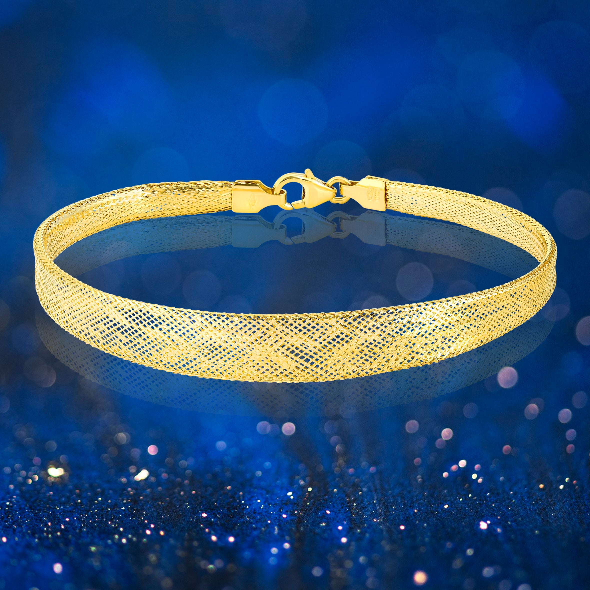 18K Pure Gold Elastic Bangle