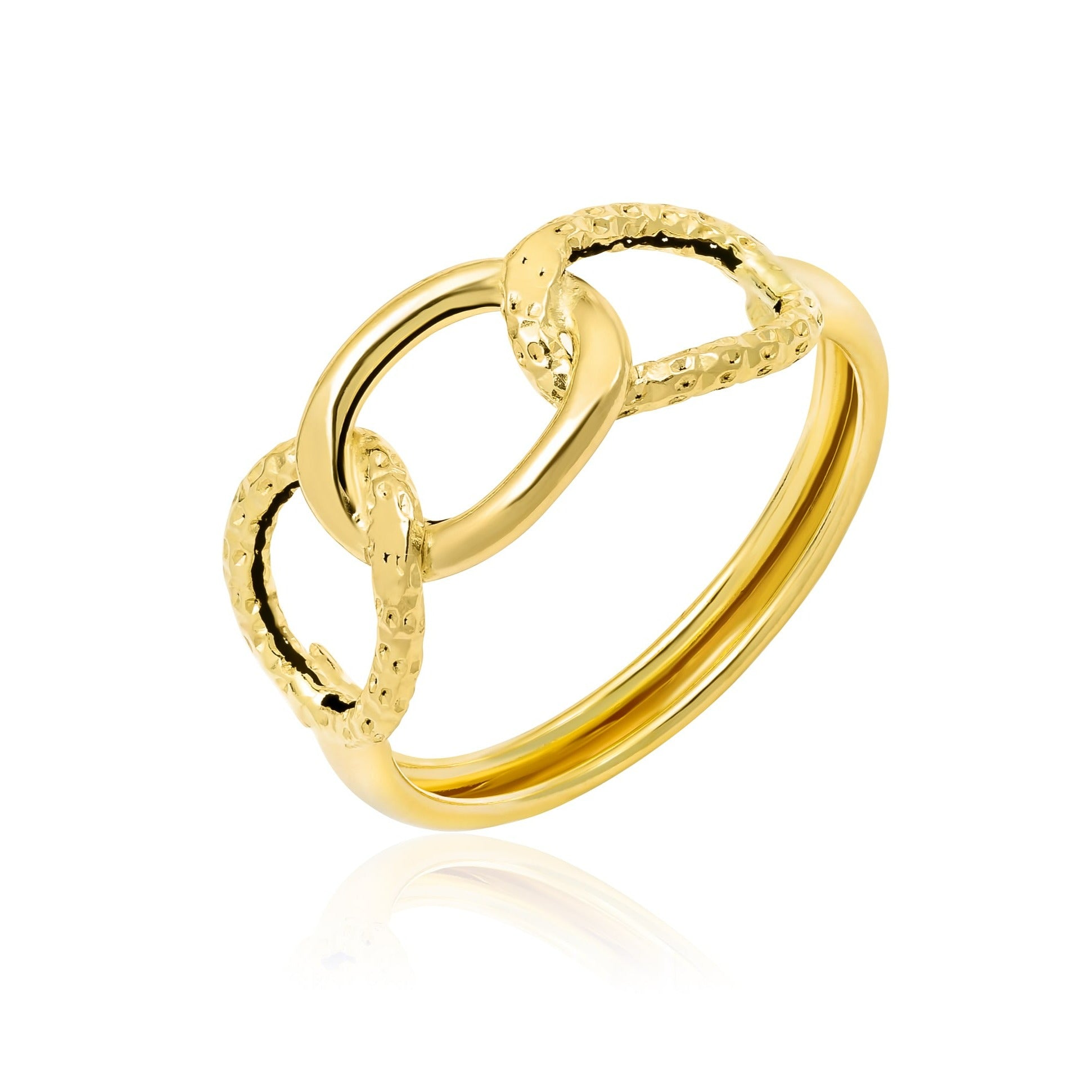 18K Pure Gold Linked Ring