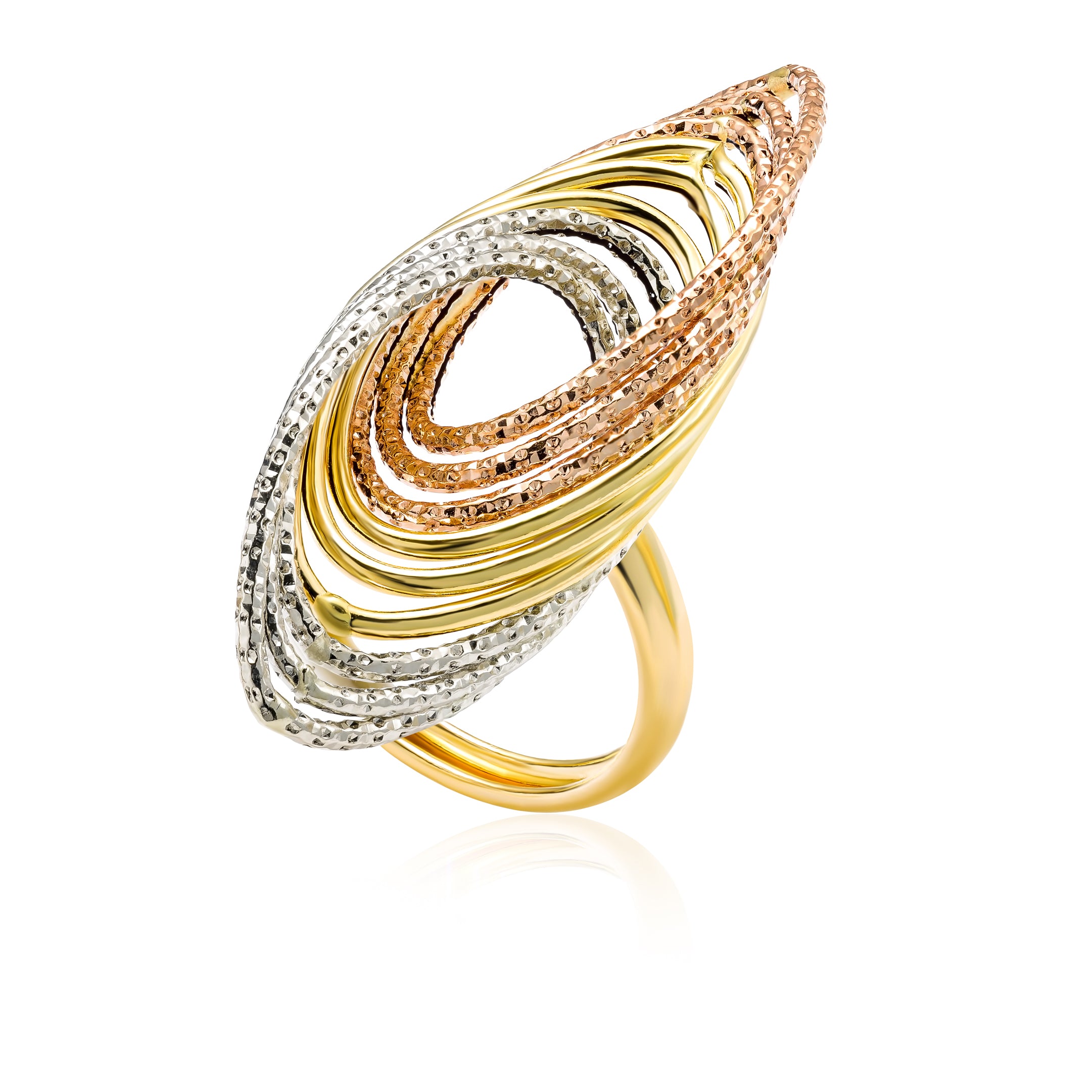 18K Pure Gold Multi Color Ring