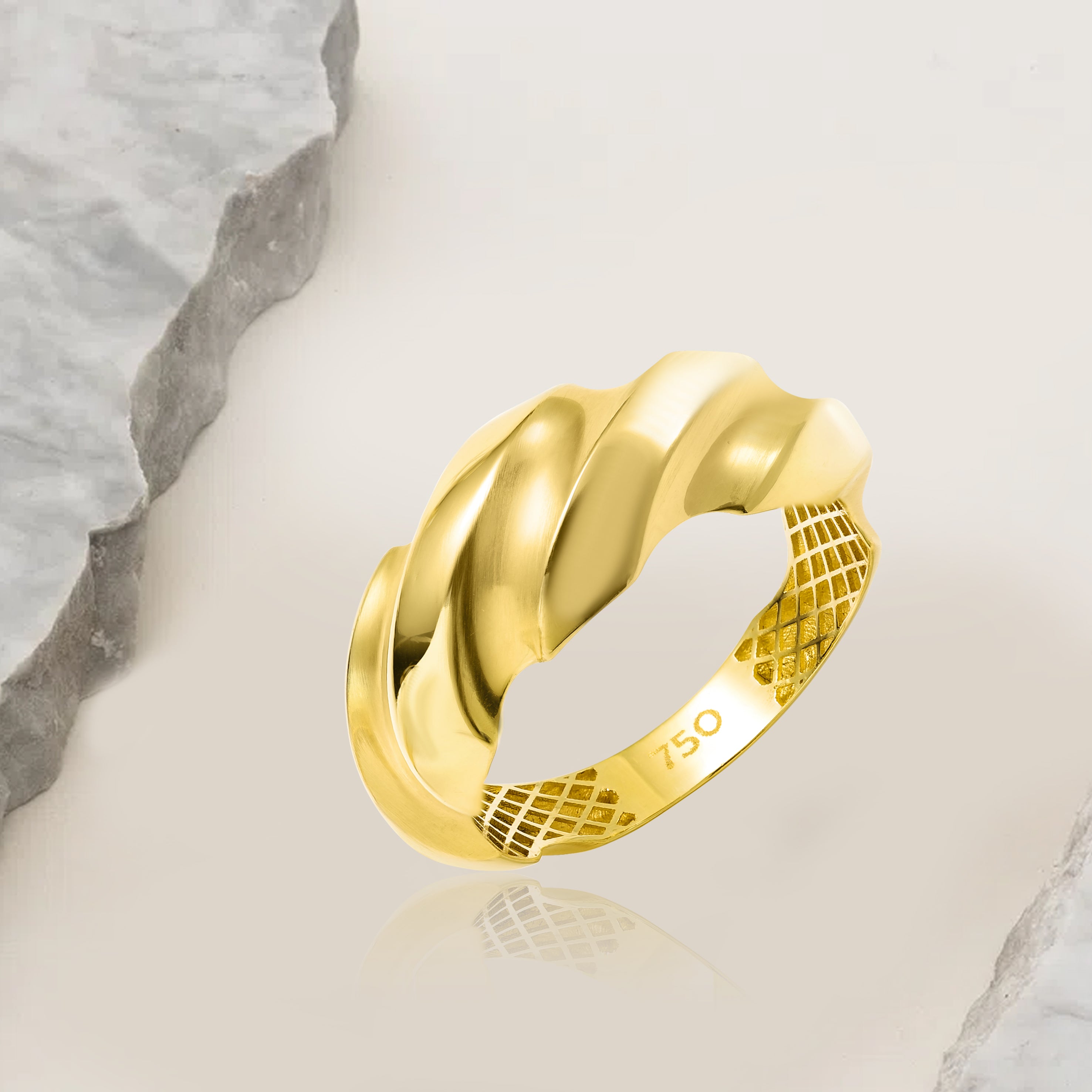 18K Pure Gold Elegant Ring