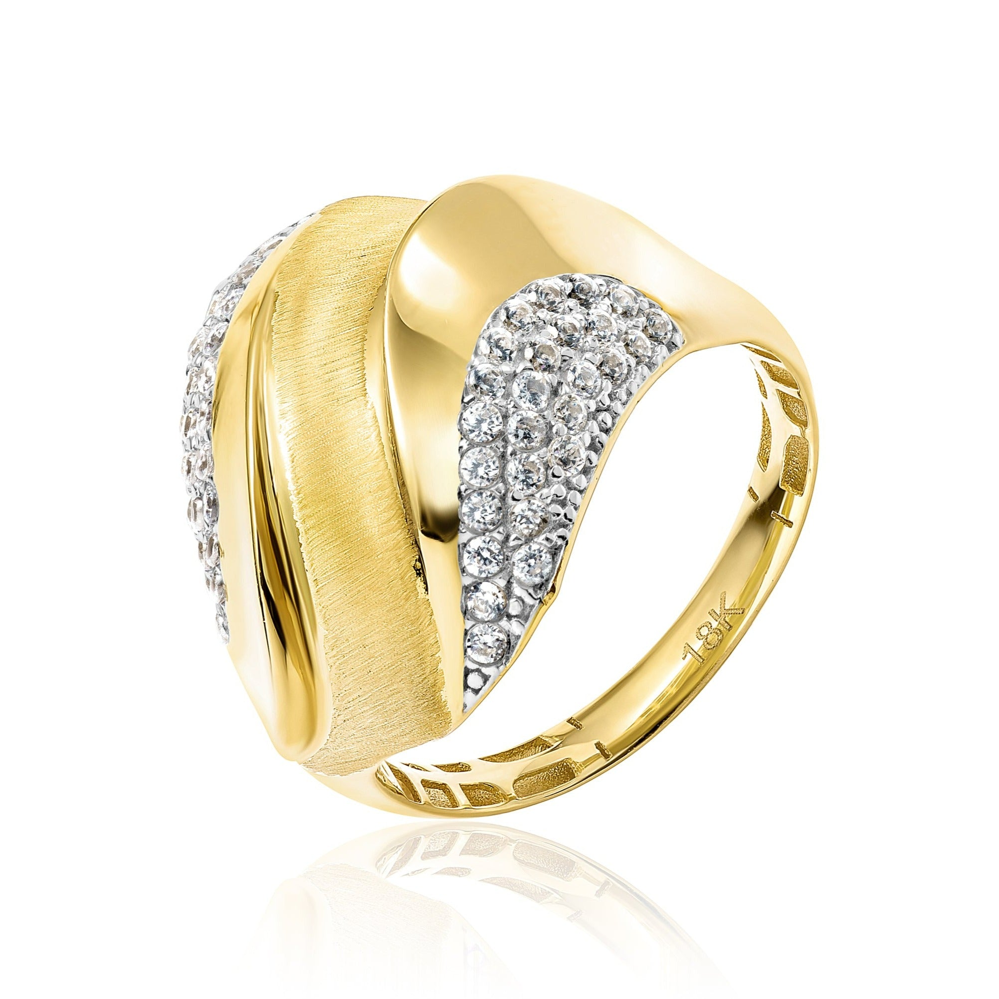 18K Pure Gold Elegant Stone Ring