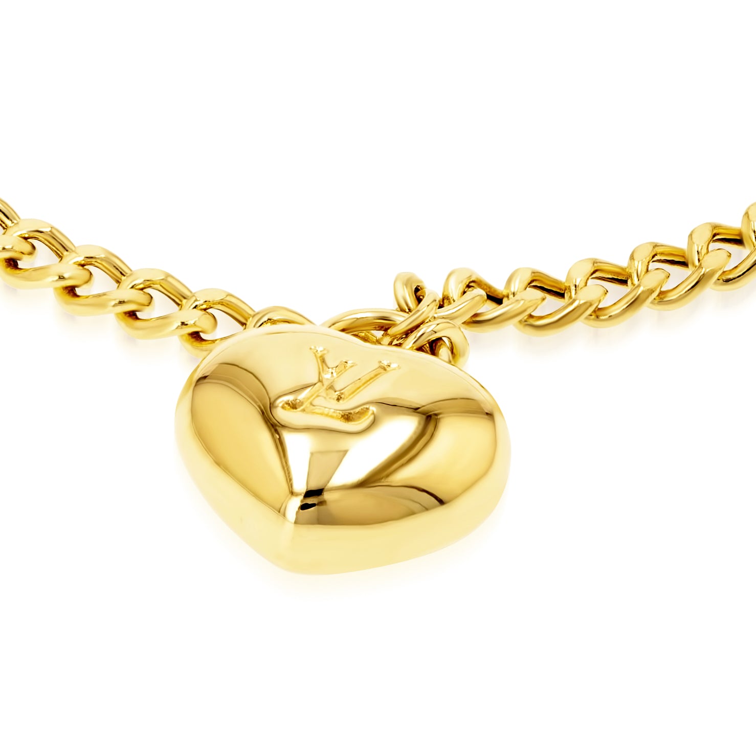 18K Pure Gold Linked Heart Bracelet