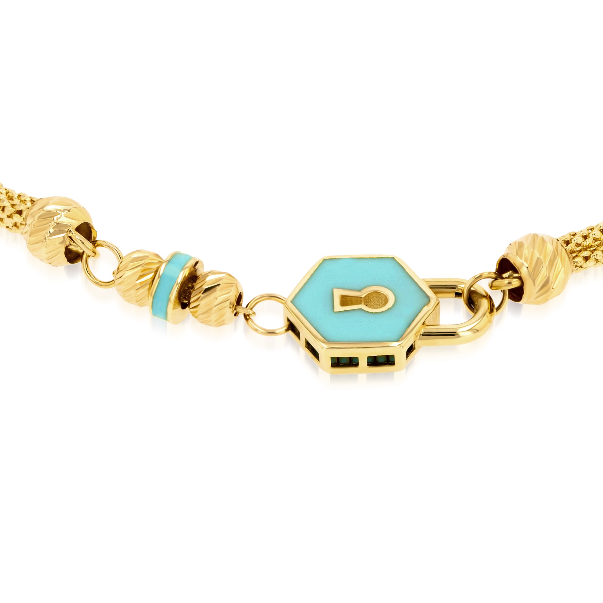 18K Pure Gold Elegant Skye Blue Bracelet