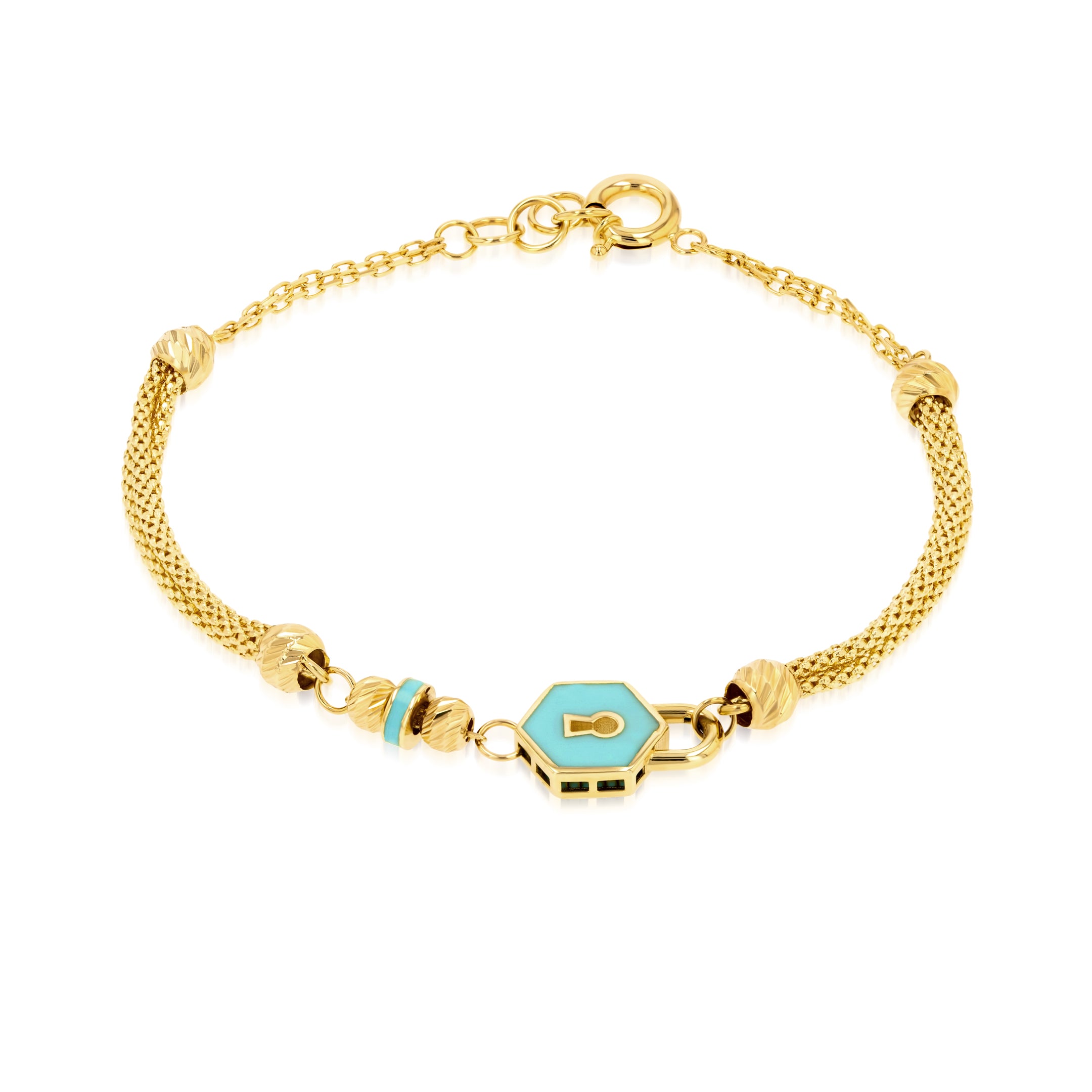 18K Pure Gold Elegant Skye Blue Bracelet