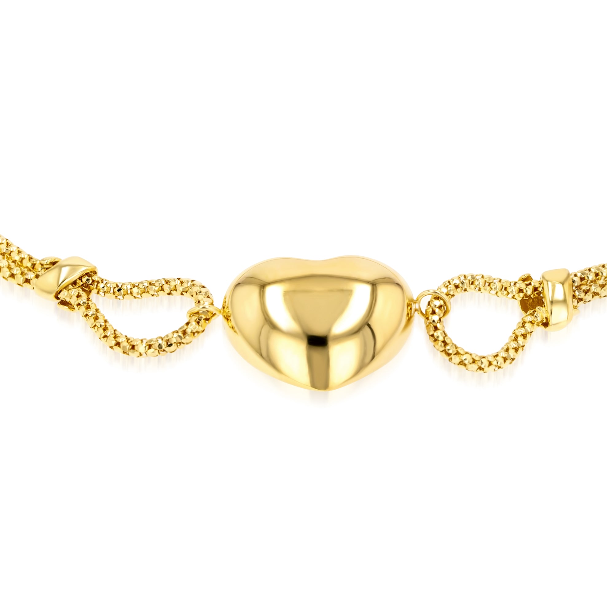 18K Pure Gold Elegant Heart Bracelet