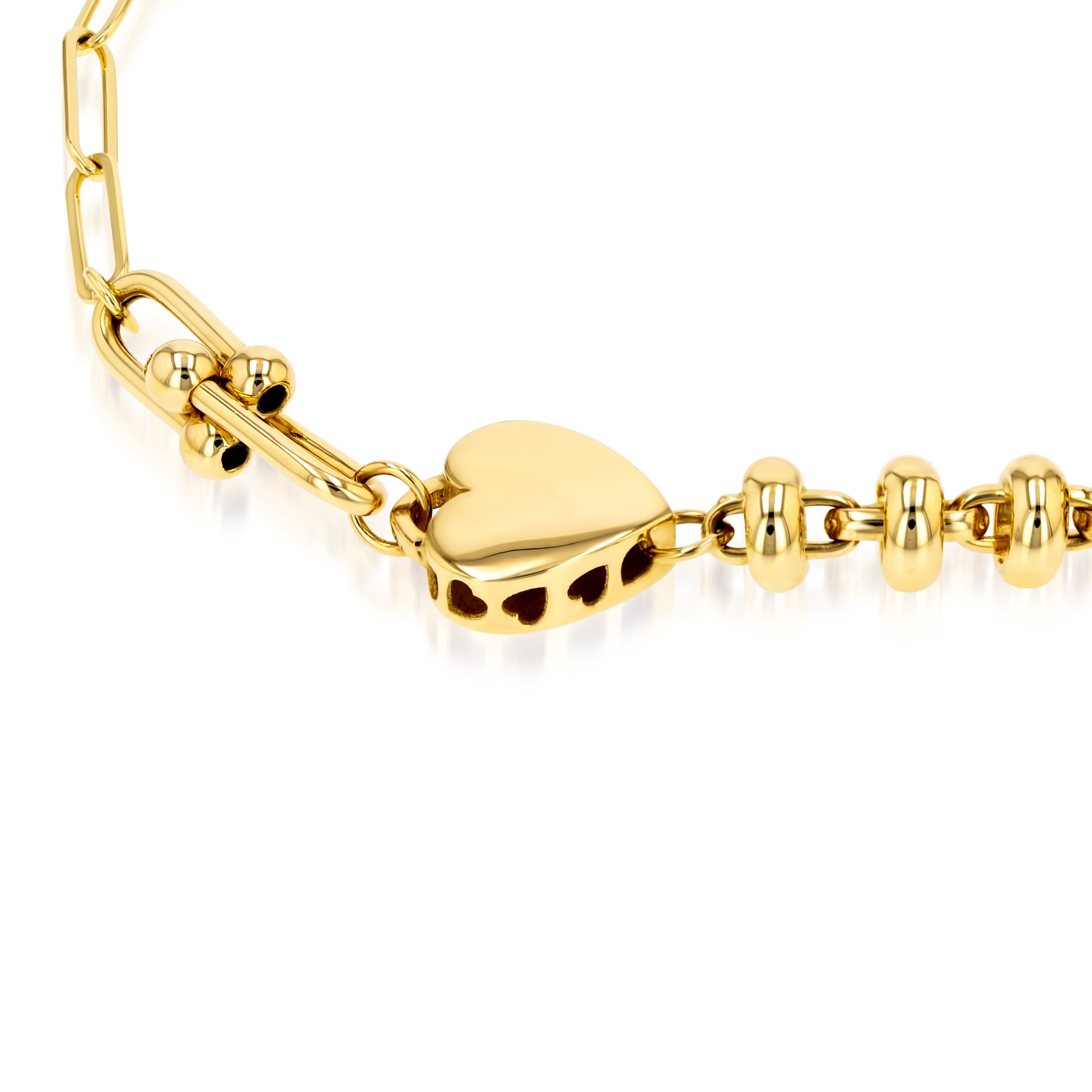 18K Pure Gold Elegant Heart Seeds Bracelet