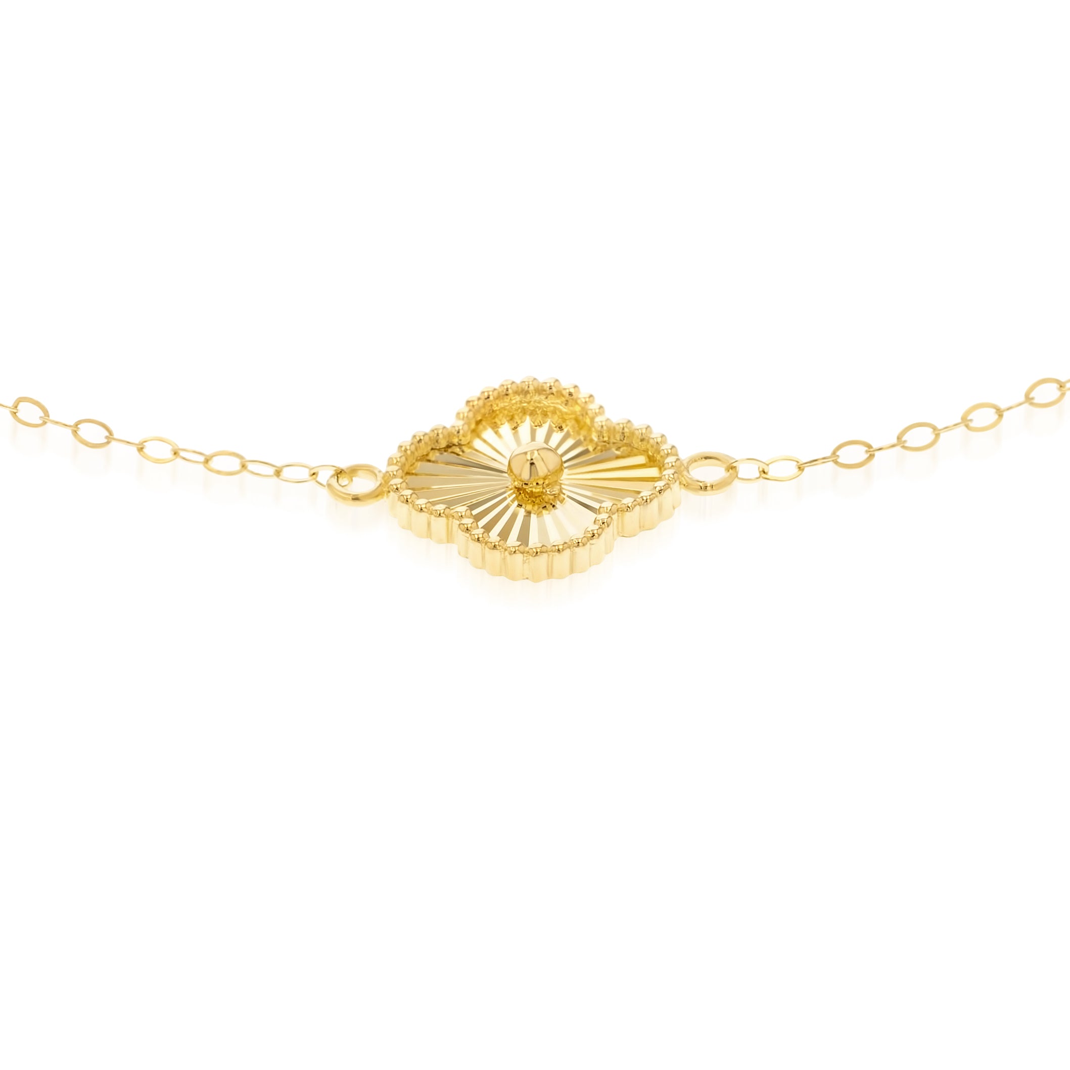 18K Pure Gold Elegant Flower Seed Bracelet