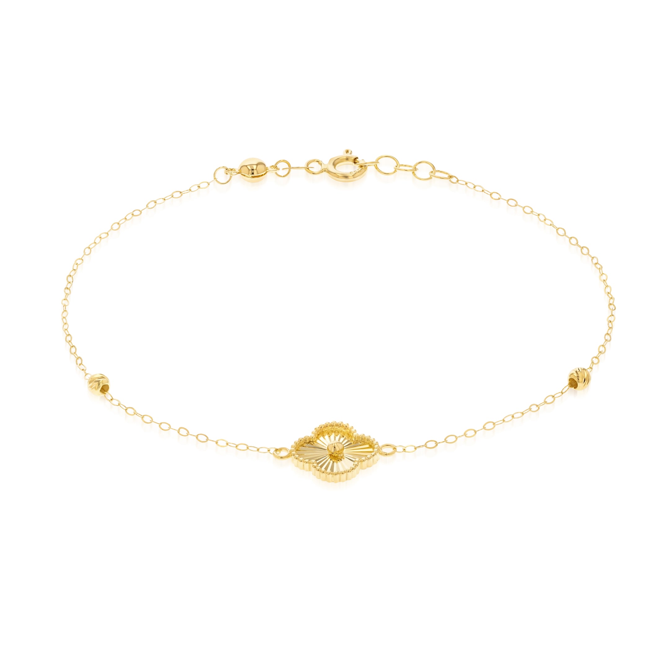 18K Pure Gold Elegant Flower Seed Bracelet