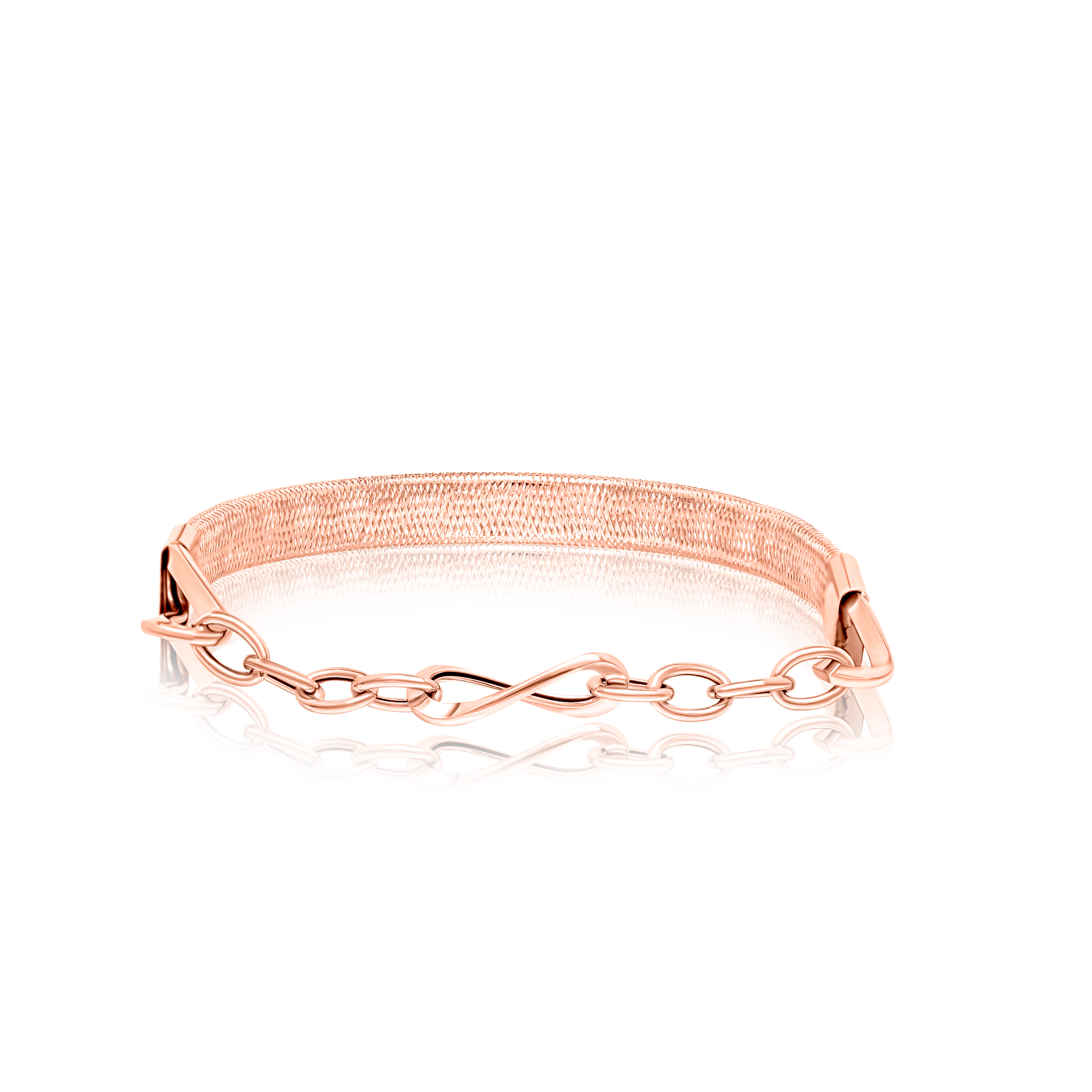 18K Pure Gold 3 Color Elastic Bangle Set