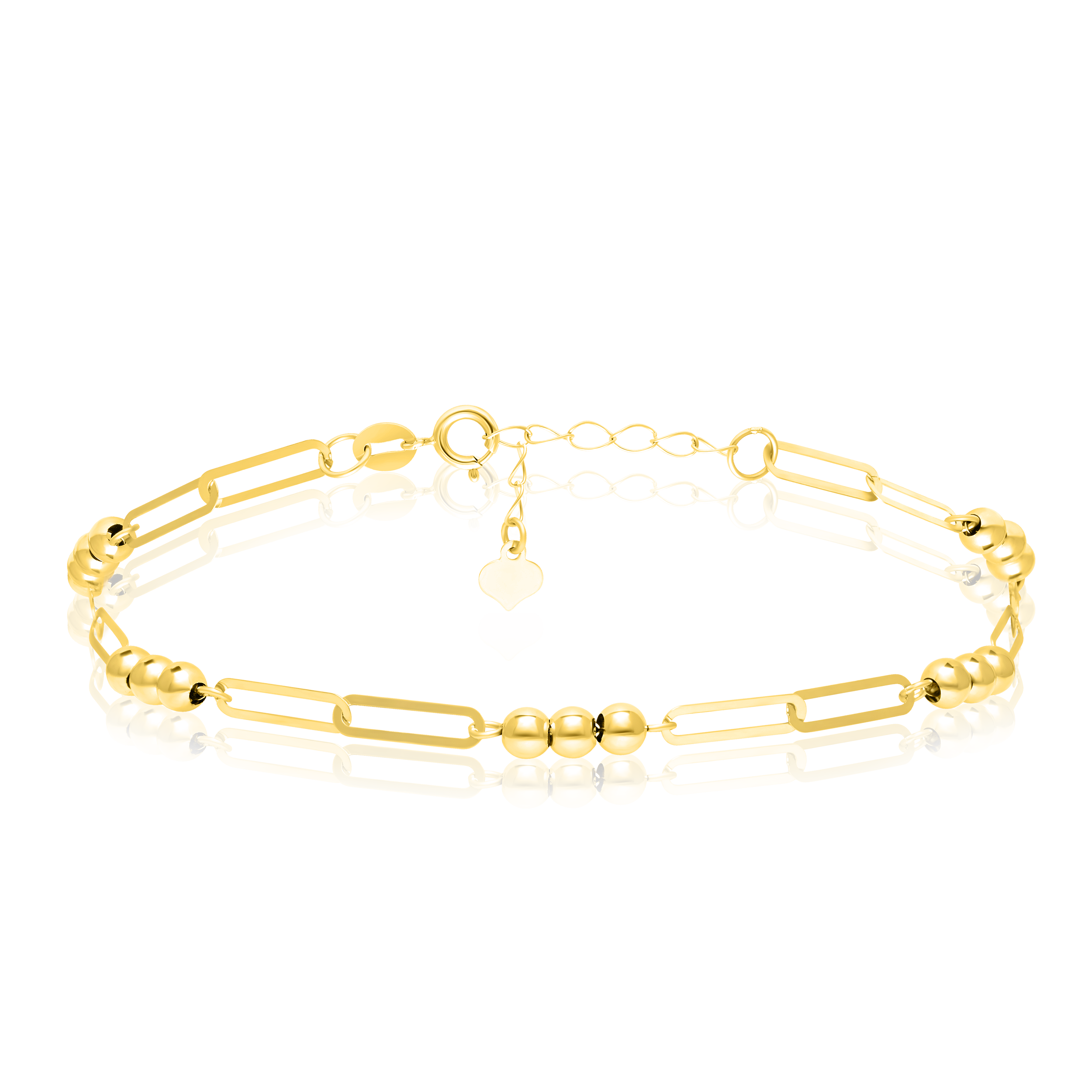 18K Pure Gold Linked Seed Bracelet