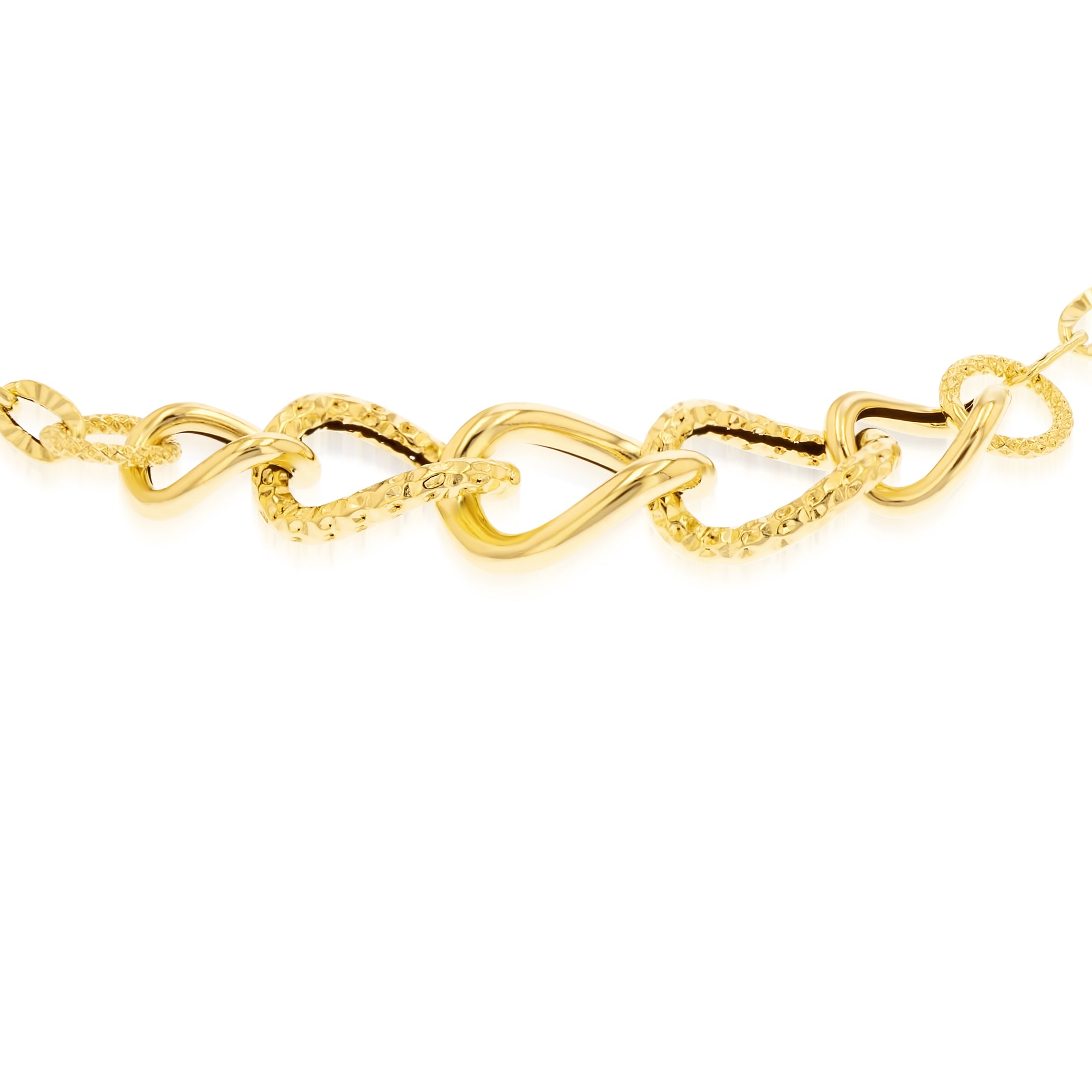 18K Pure Gold Twisted Linked Bracelet