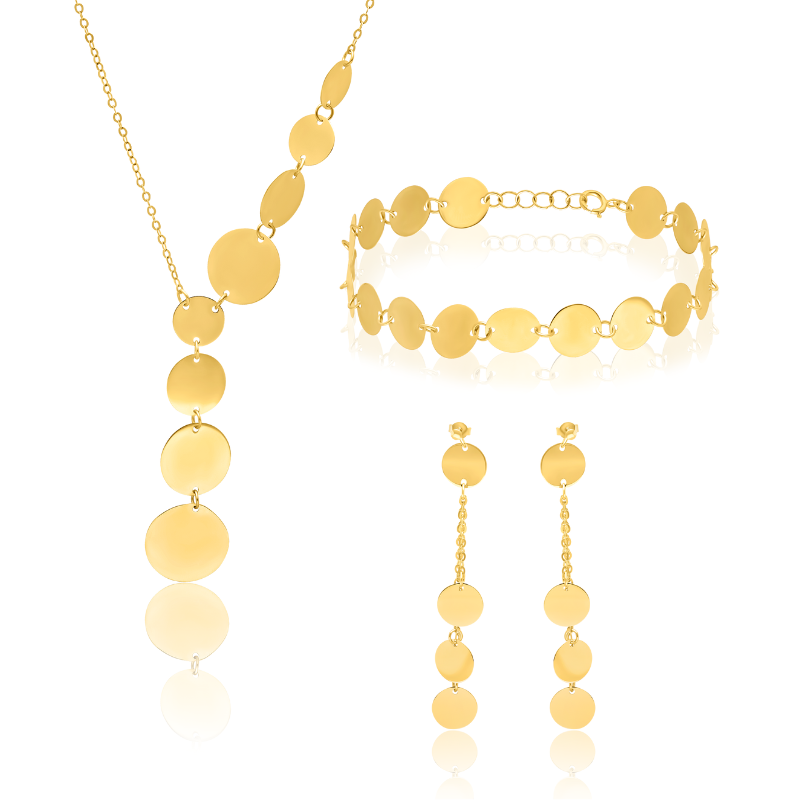 18K Pure Gold Elegant Jewelry Set Talagold