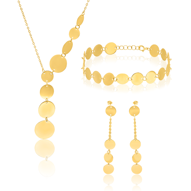 Pure Gold Edge 18K Pure Gold Elegant Jewelry Set Talagold