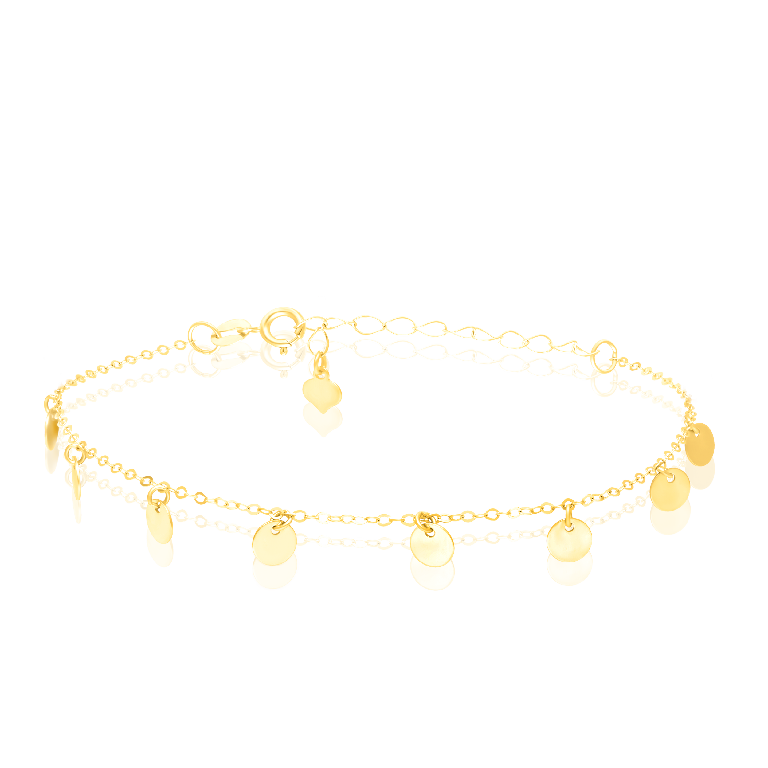 18K Pure Gold Hanging Charm Bracelet