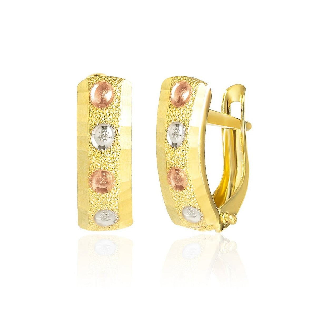 18K Pure Gold Clip Earring Set