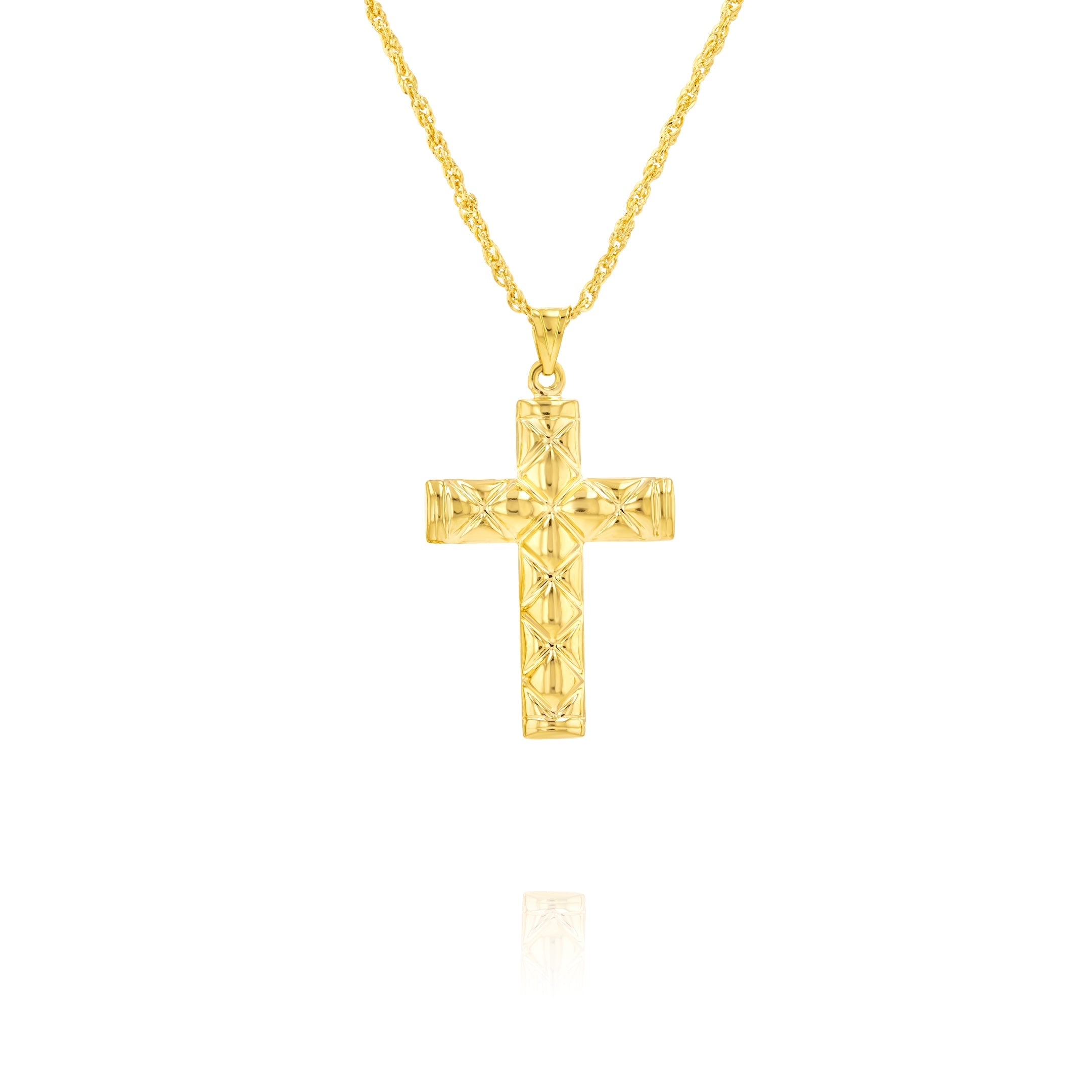 18K Pure Gold Cross Necklace