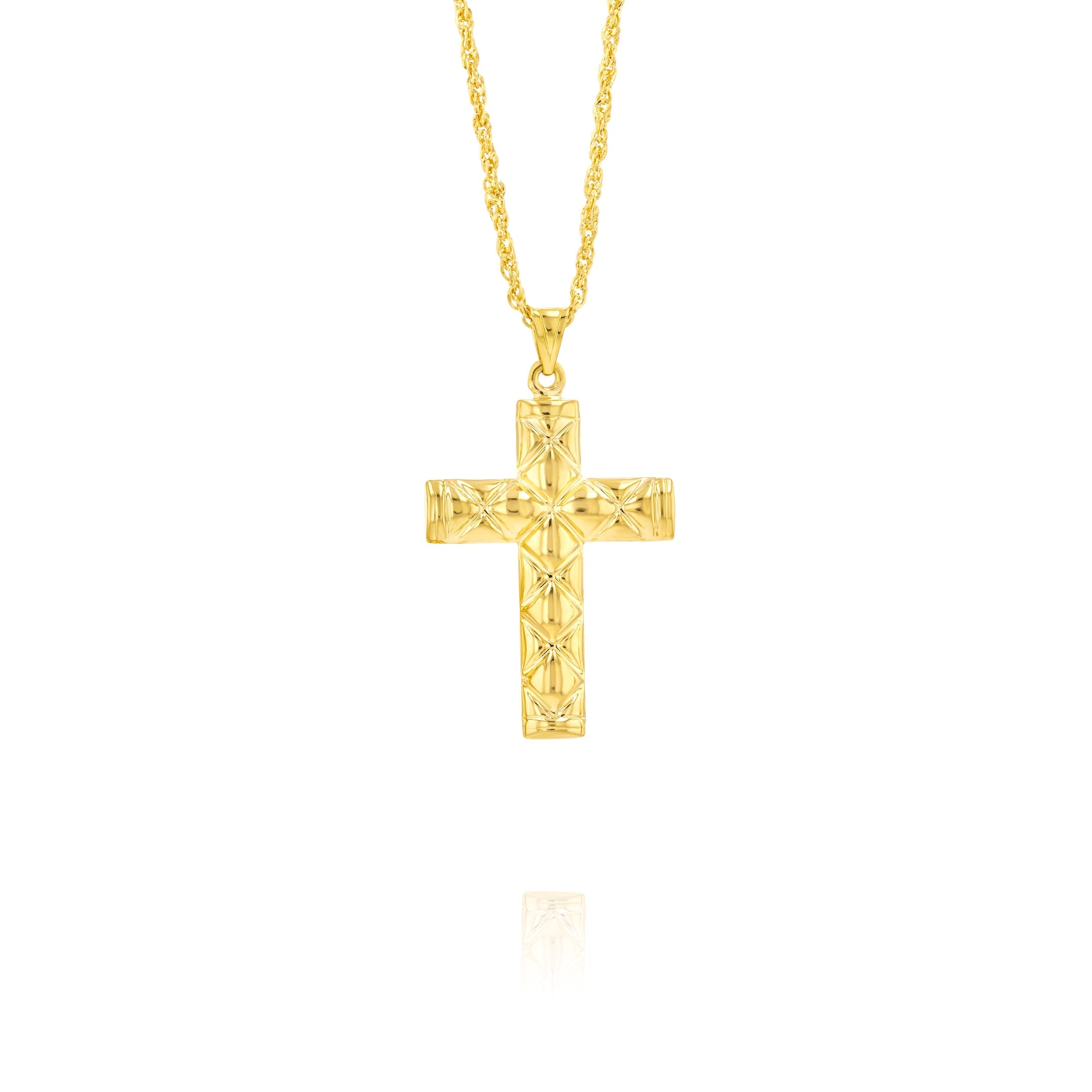 18K Pure Gold Cross Necklace