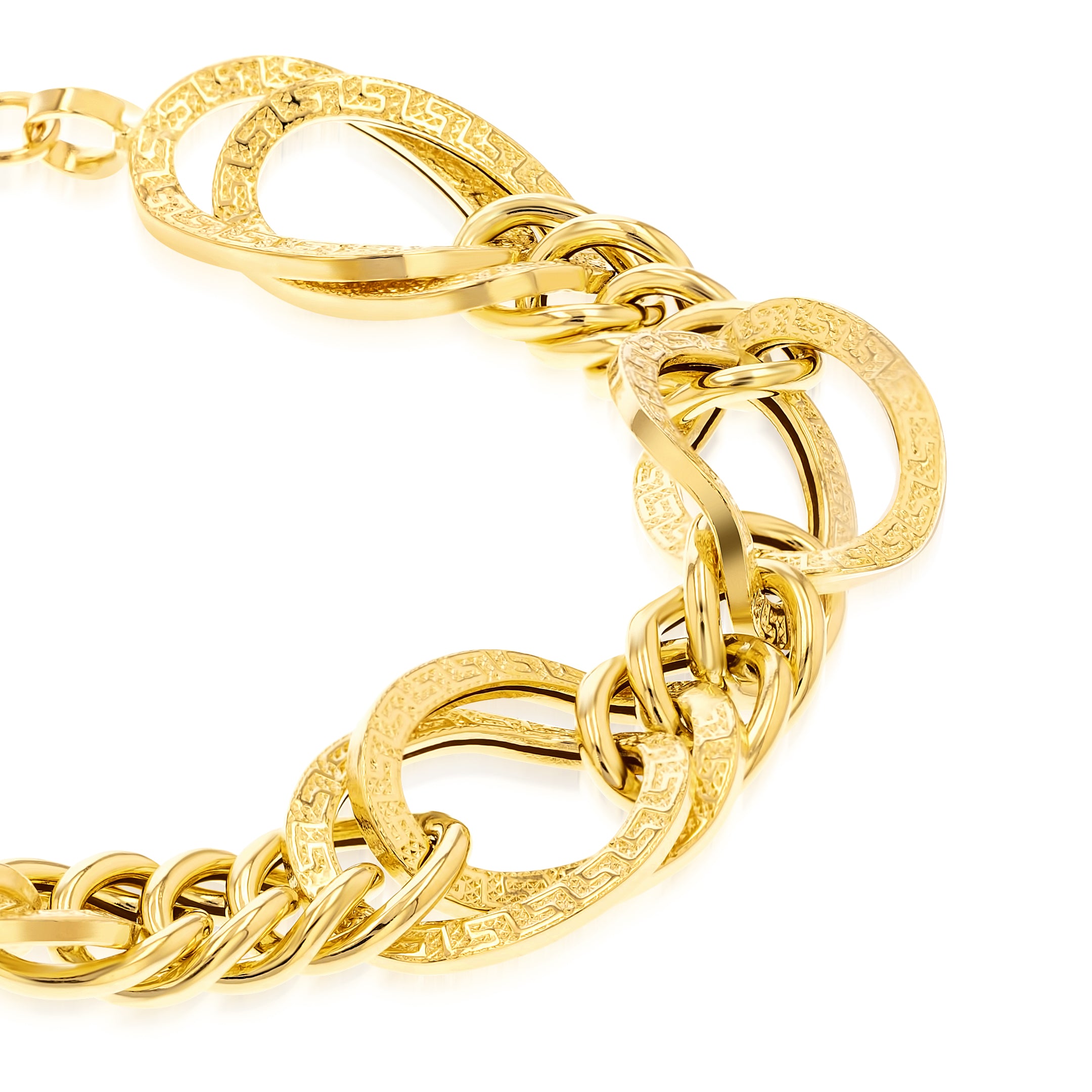 18K Pure Gold Elegant Linked Bracelet