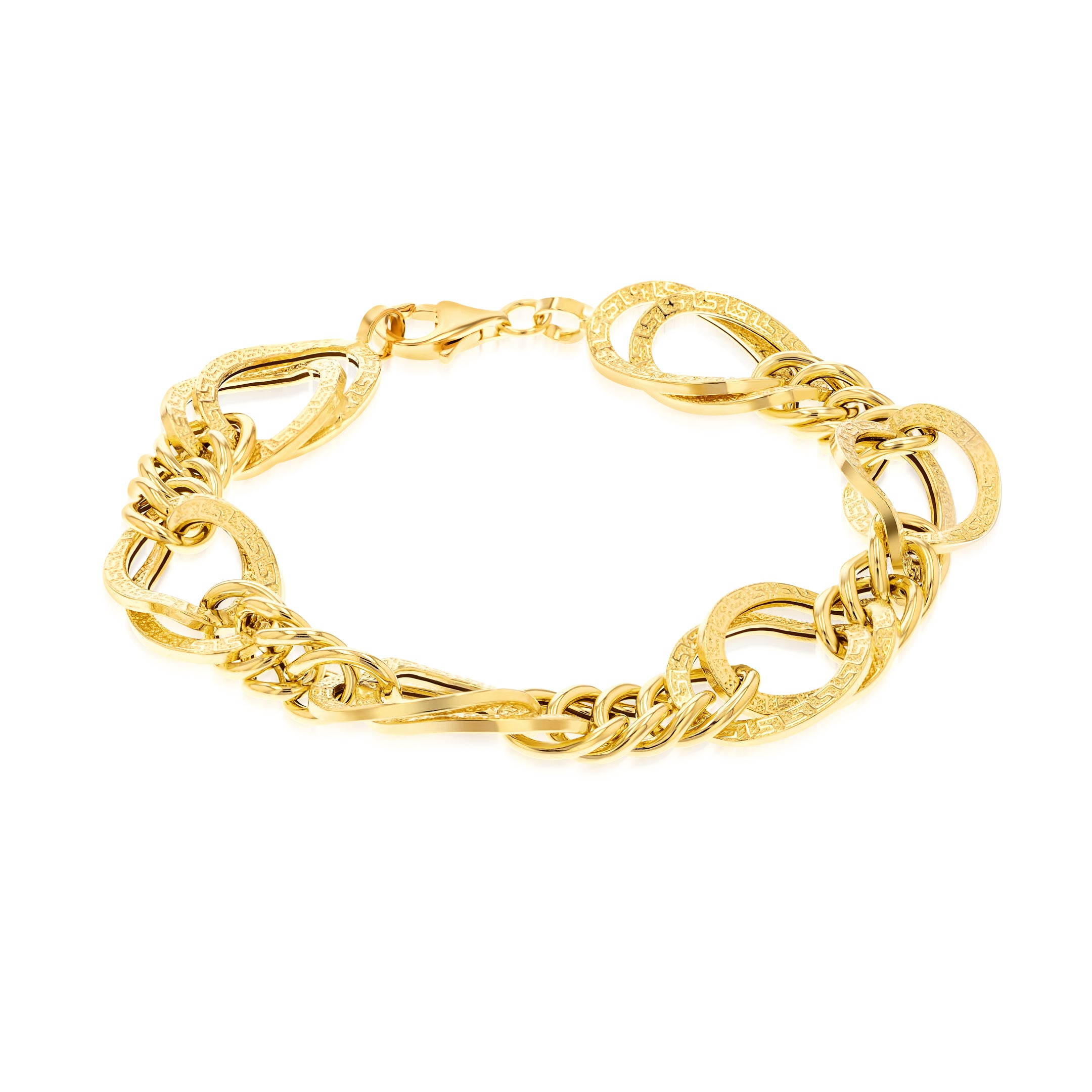 18K Pure Gold Elegant Linked Bracelet