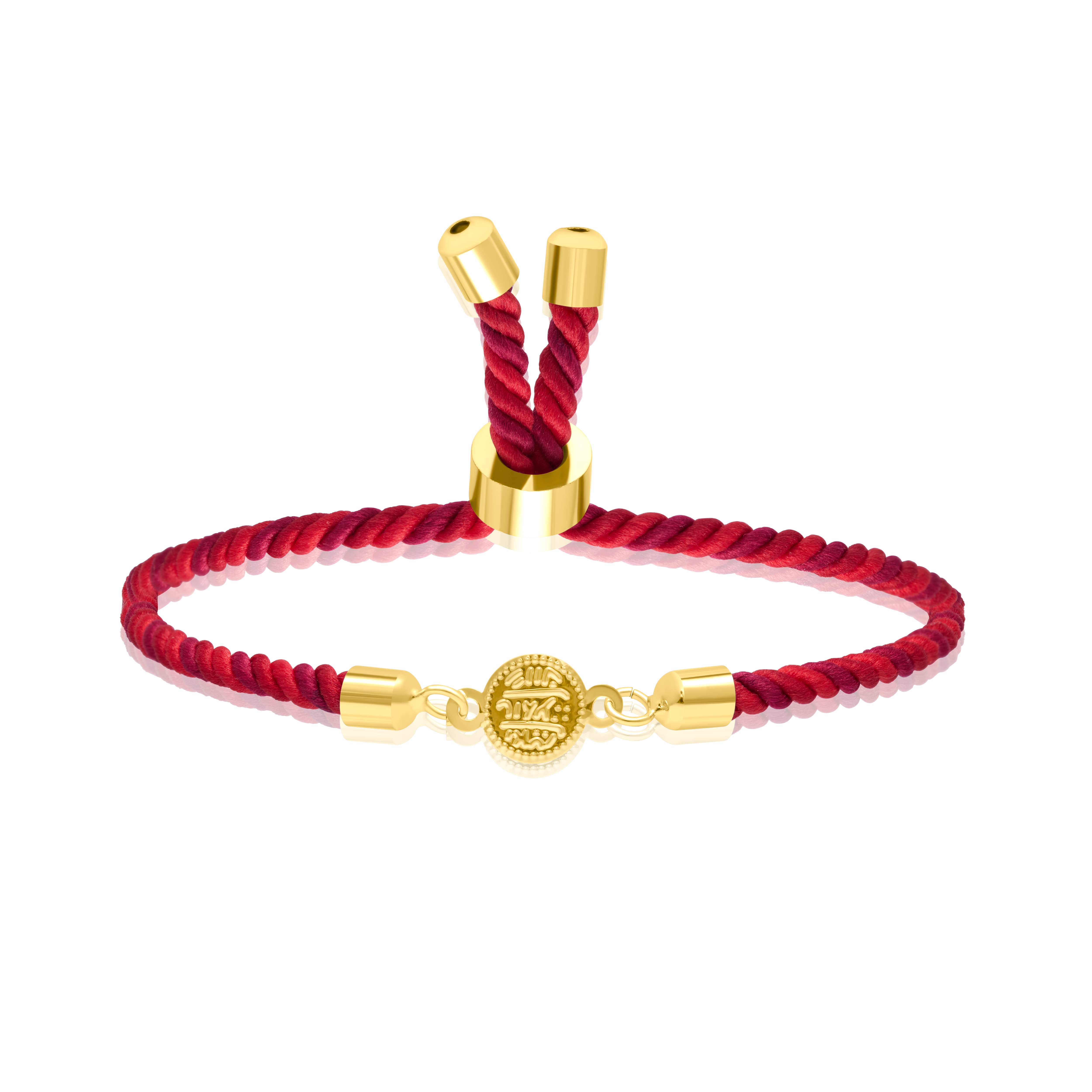 18K Pure Gold Multi Color Thread Coin Bracelet