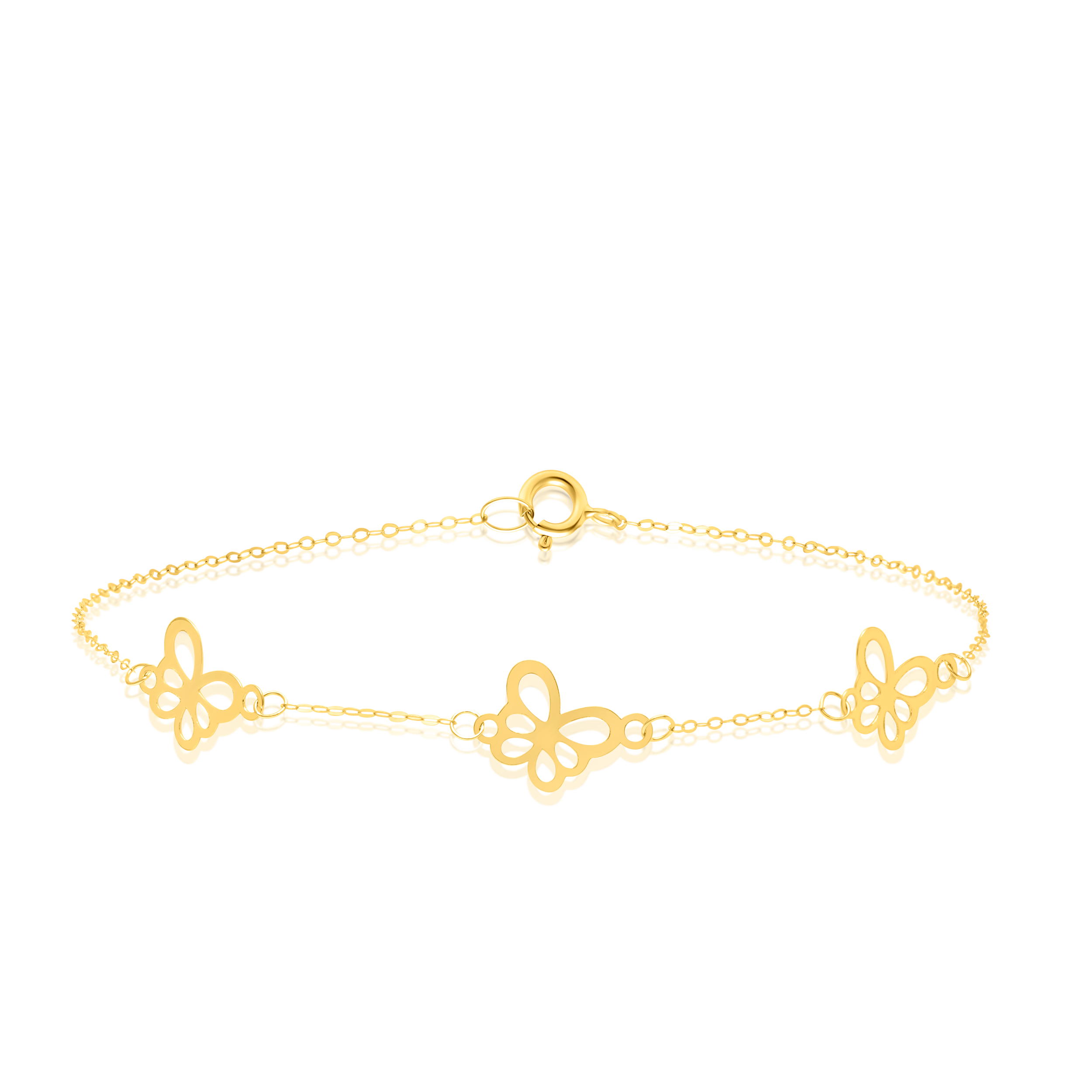 18K Pure Gold Fine Butterfly Bracelet