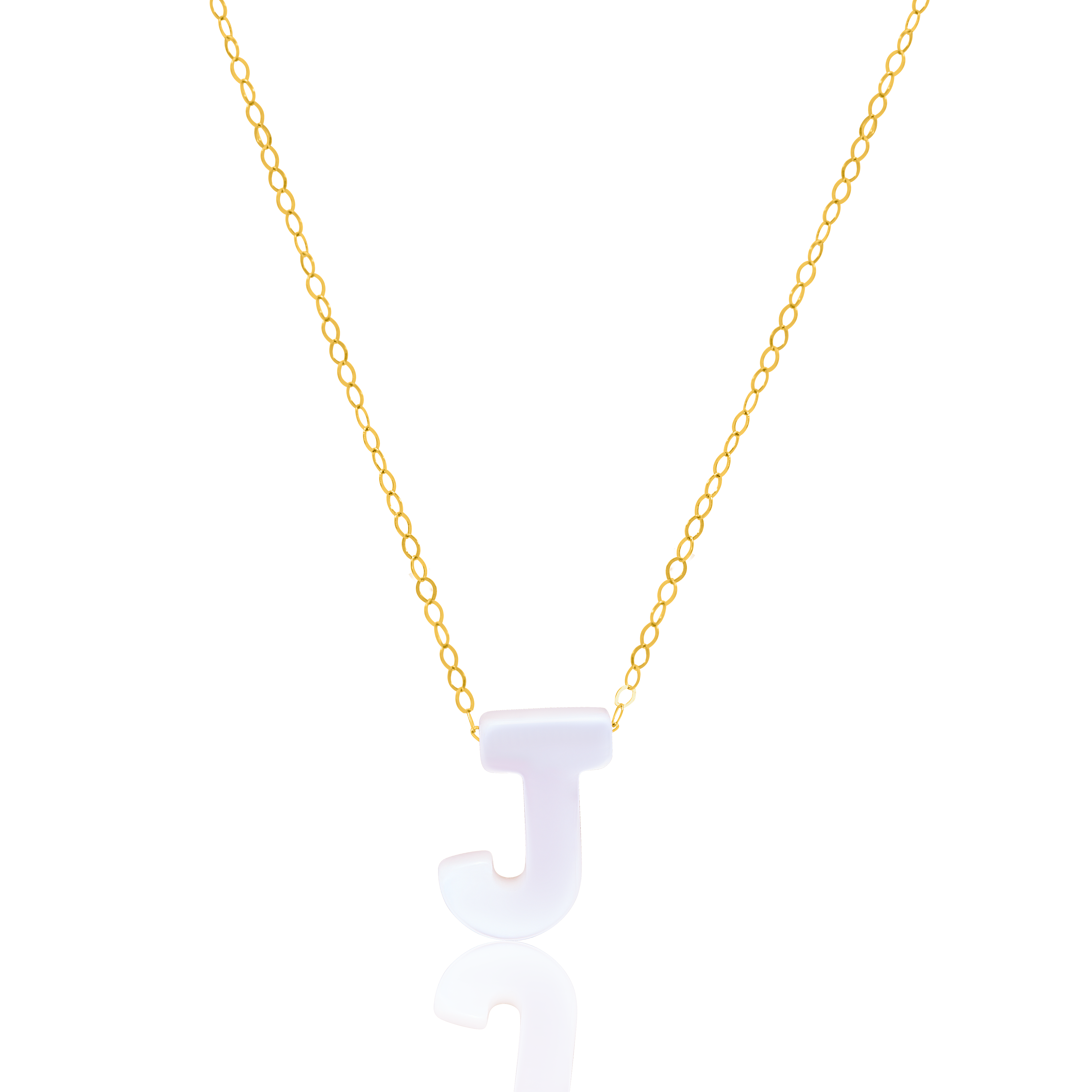 18K Pure Gold Mother A-Z Letter Necklaces