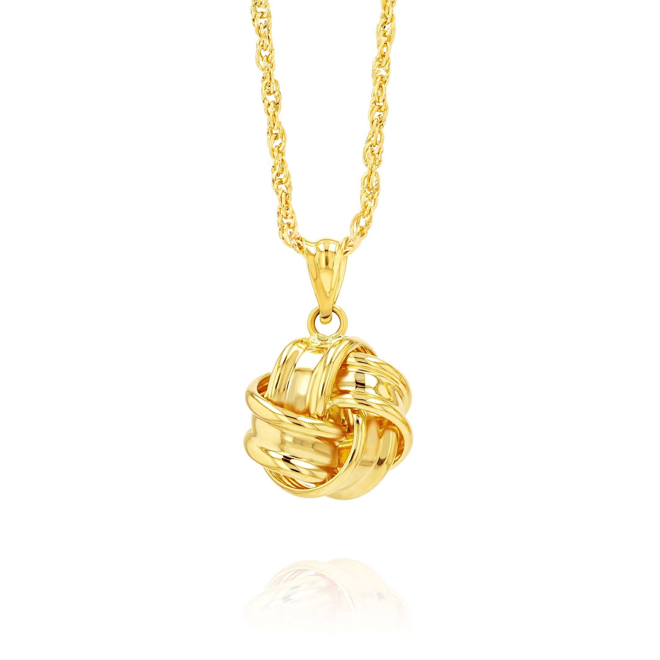 18K Real Gold Knot Necklace