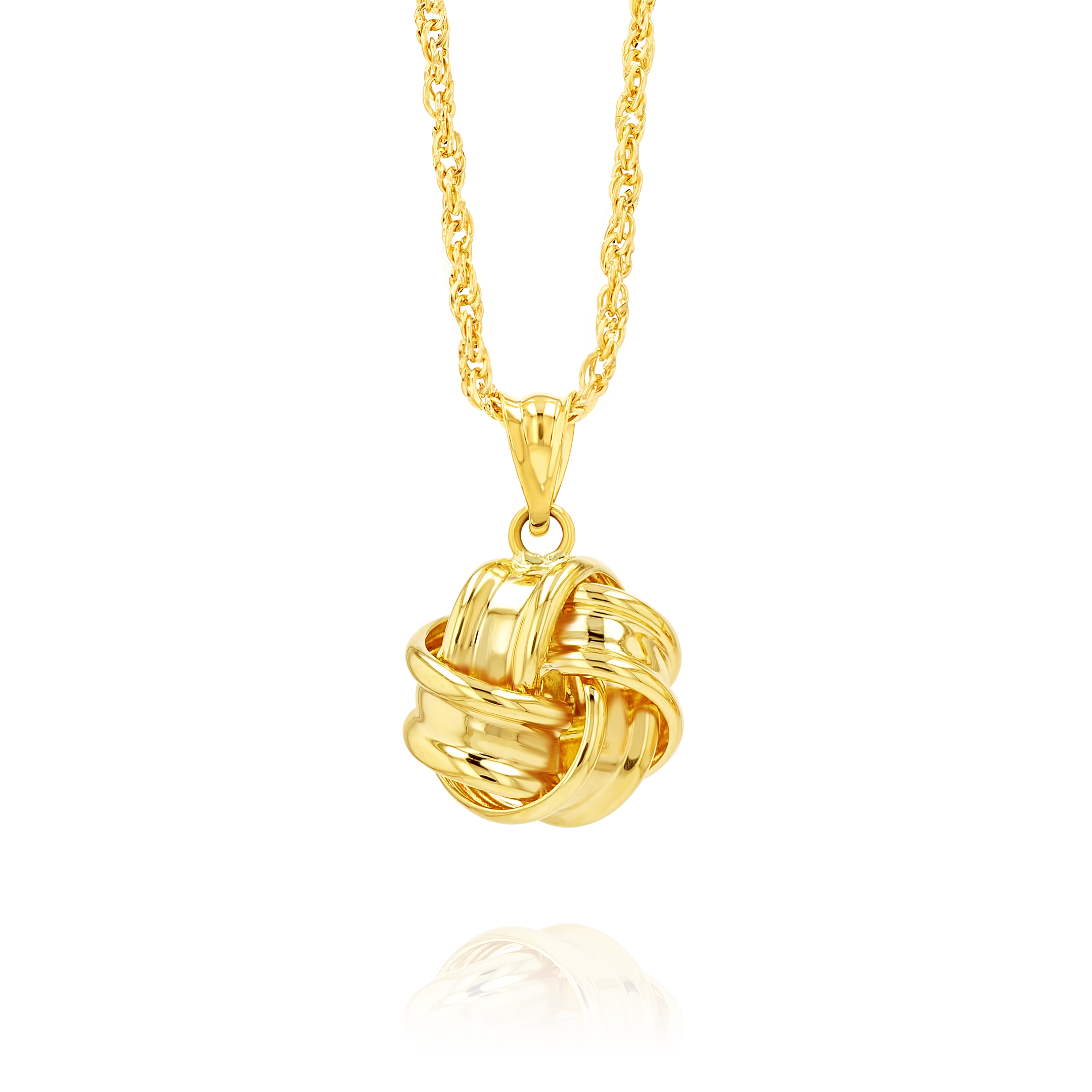 18K Real Gold Knot Necklace