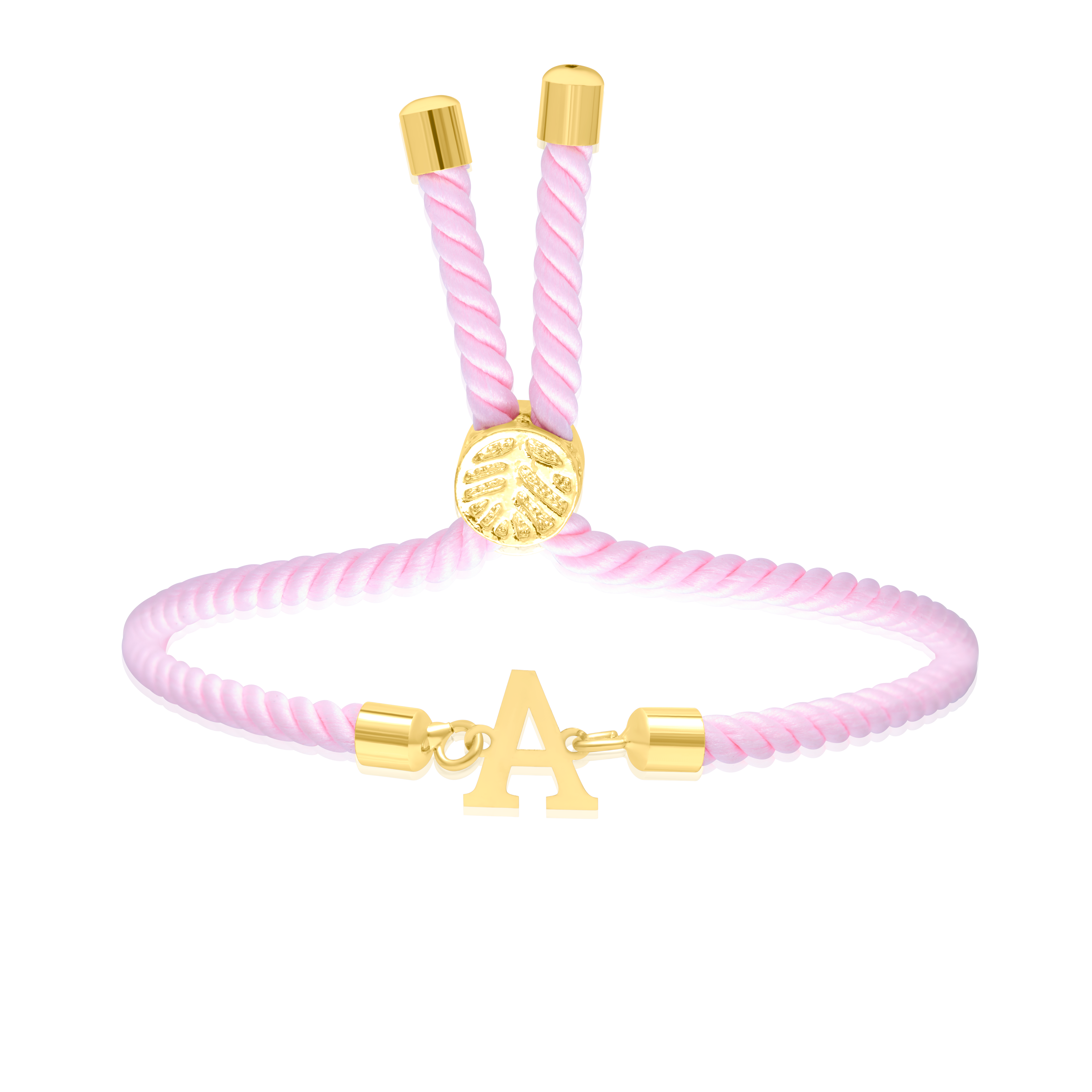 18K Pure Gold Thread Adjustable Letter A Bracelet